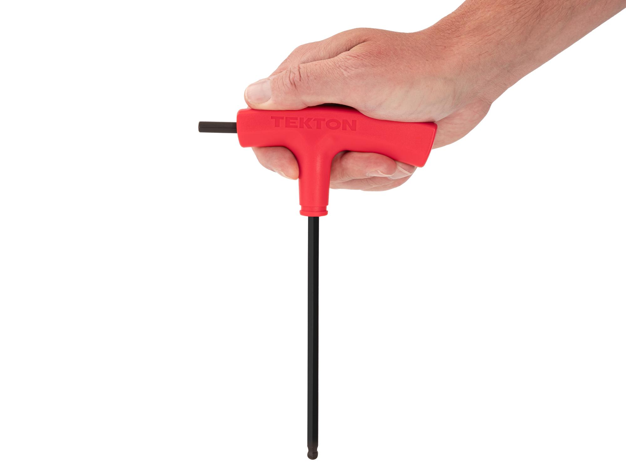 Person holding Tekton t-handle key. Item #KTX38060