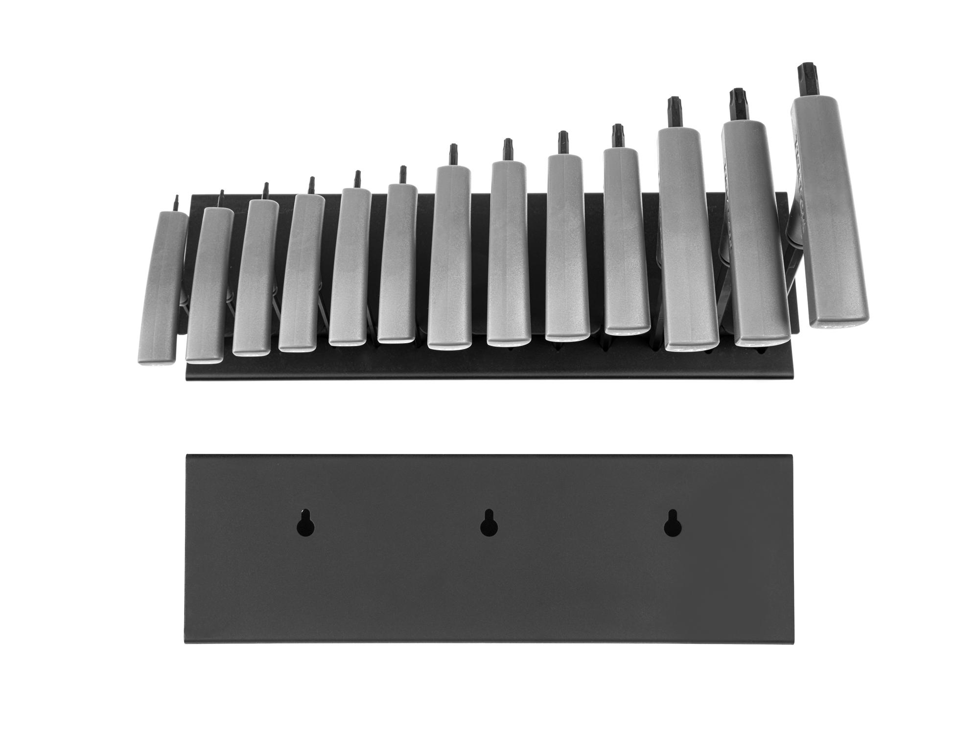 Side view of Tekton stand t-handle key set. Item #KTT92401