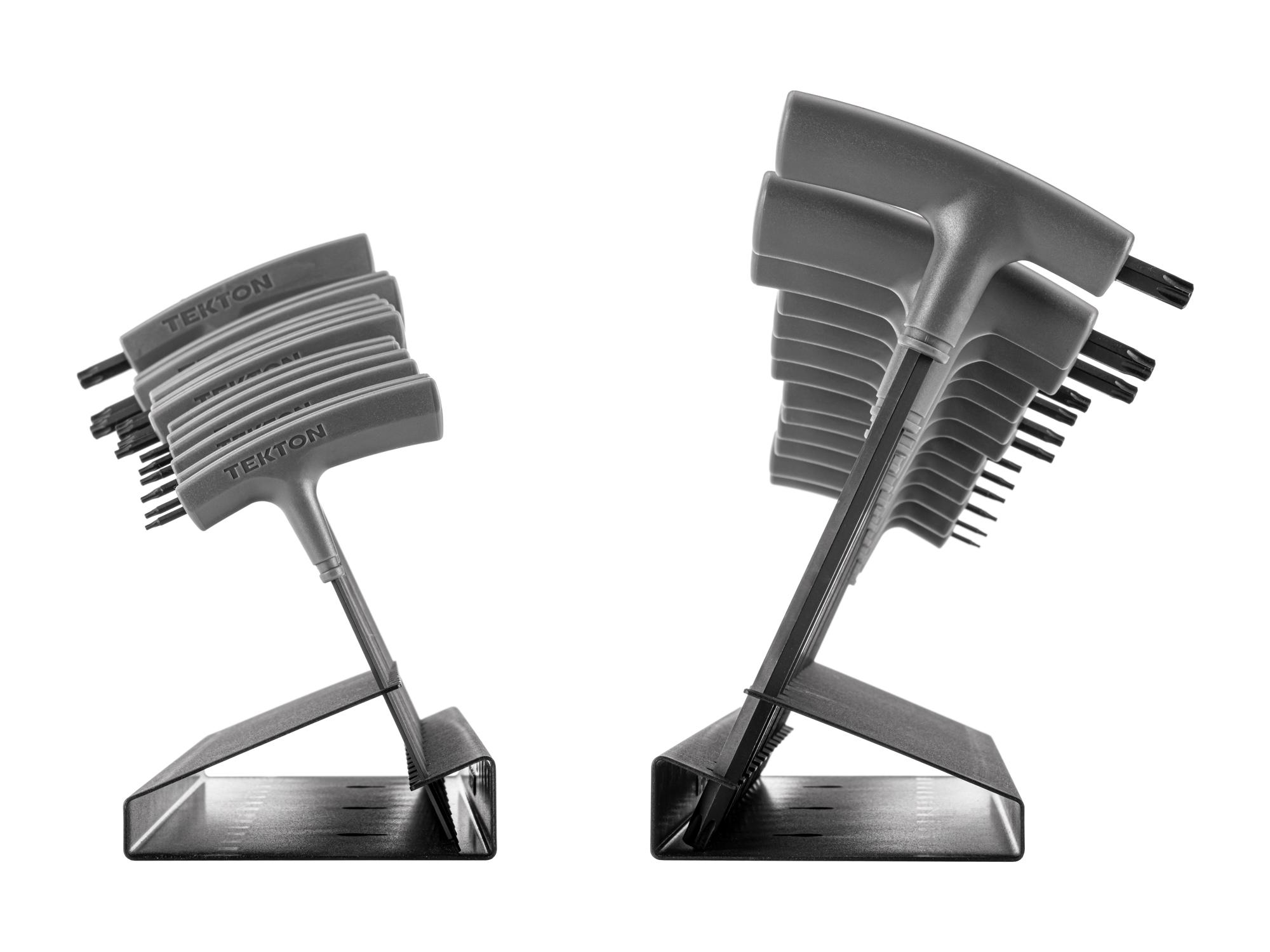 Second side view of Tekton stand t-handle key set. Item #KTT92401