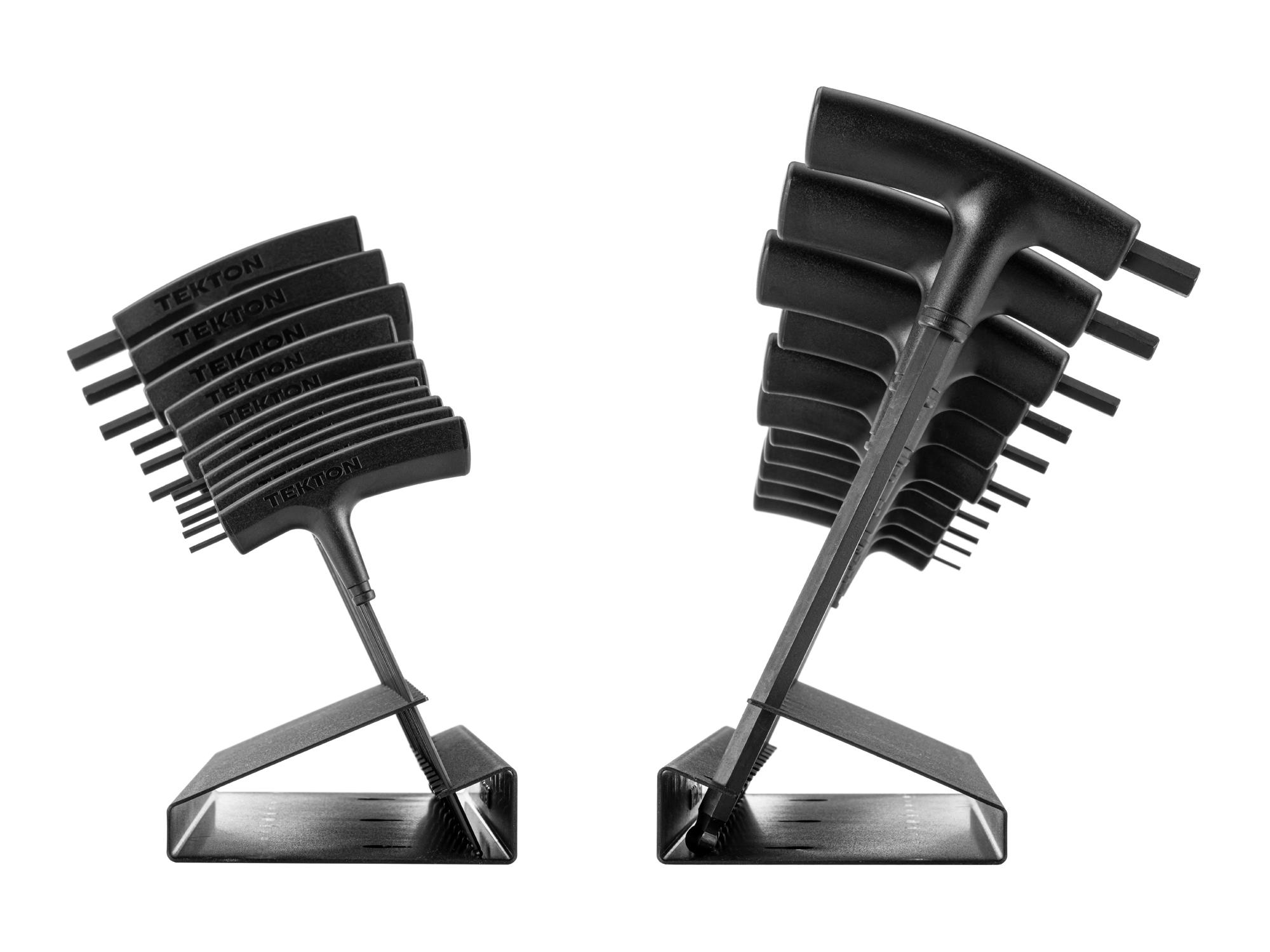 Second side view of Tekton stand t-handle key set. Item #KTX92101