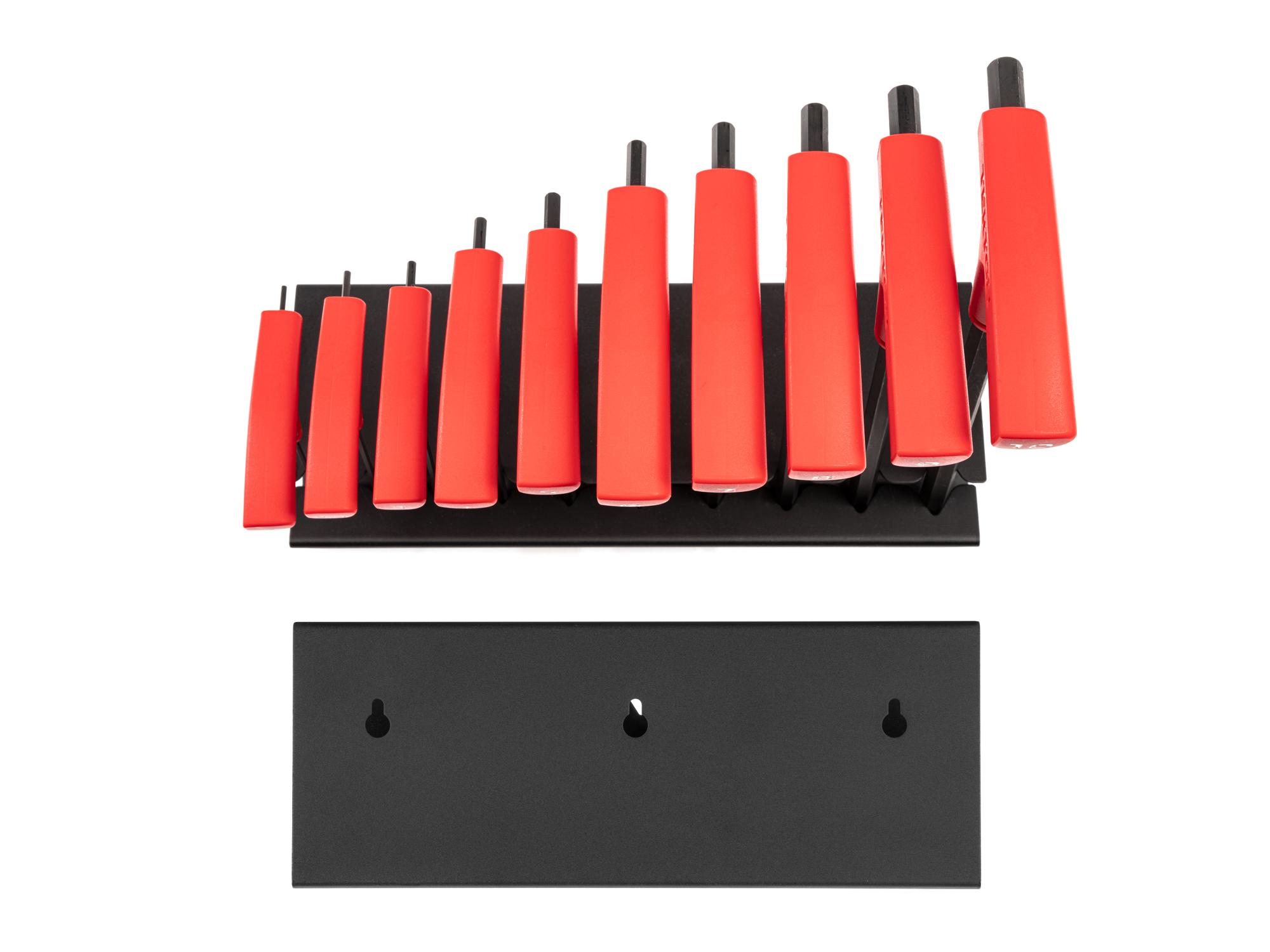 Side view of Tekton stand t-handle key set. Item #KTX92201