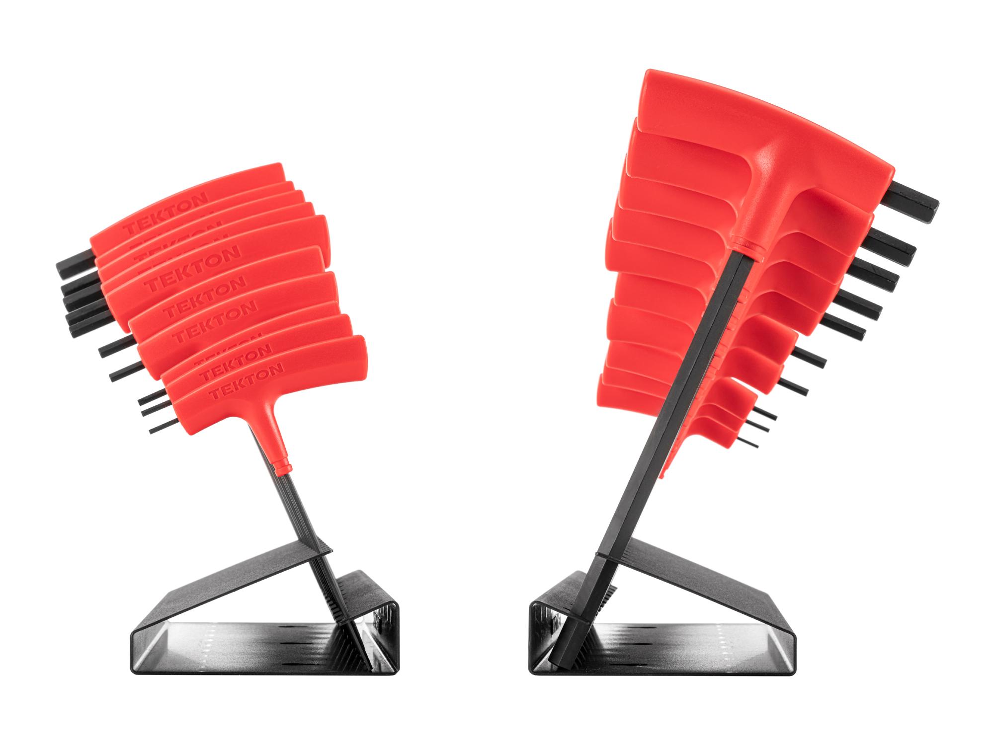 Second side view of Tekton stand t-handle key set. Item #KTX92202