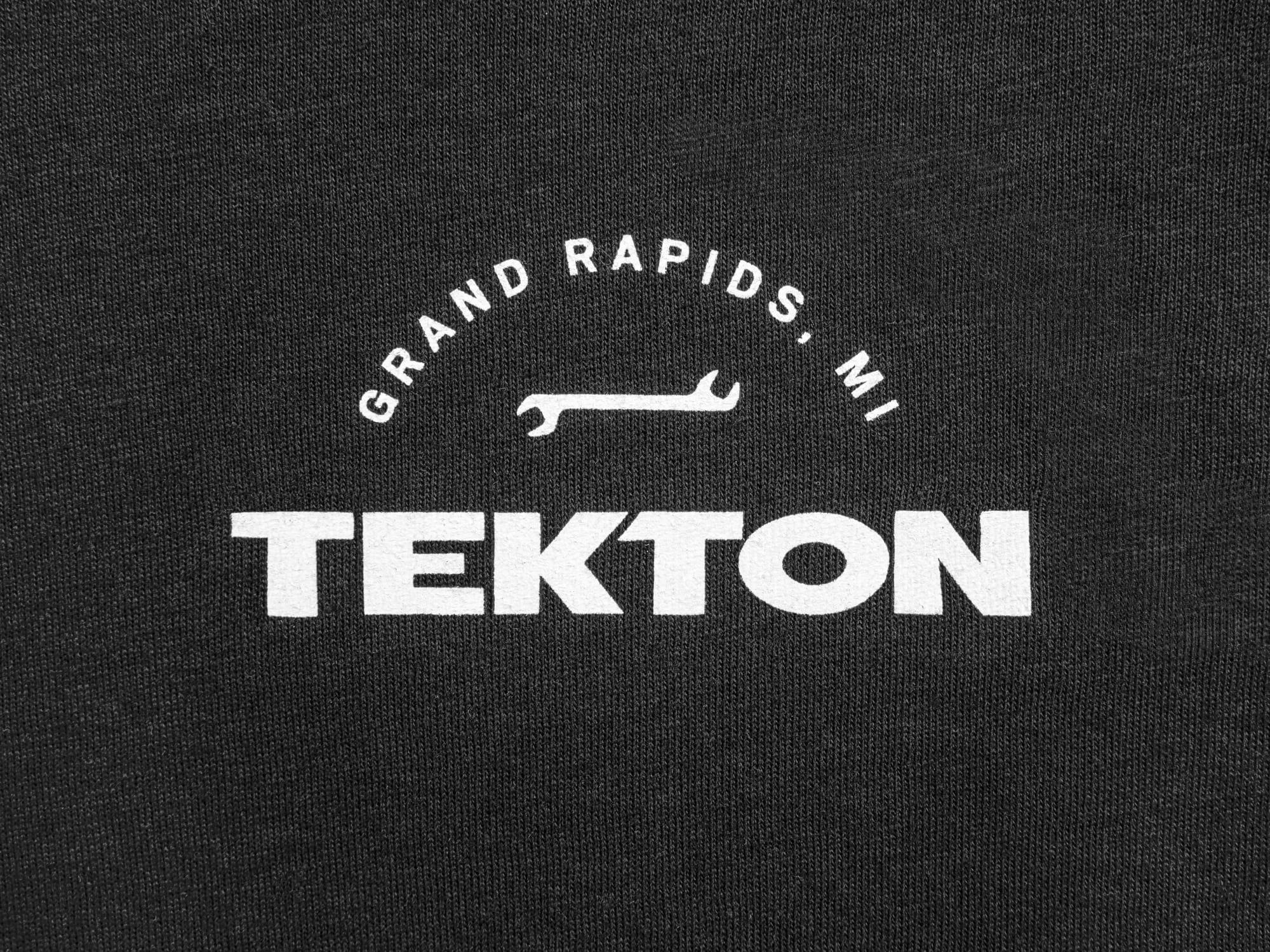 Closeup view of Tekton tee. Item #0