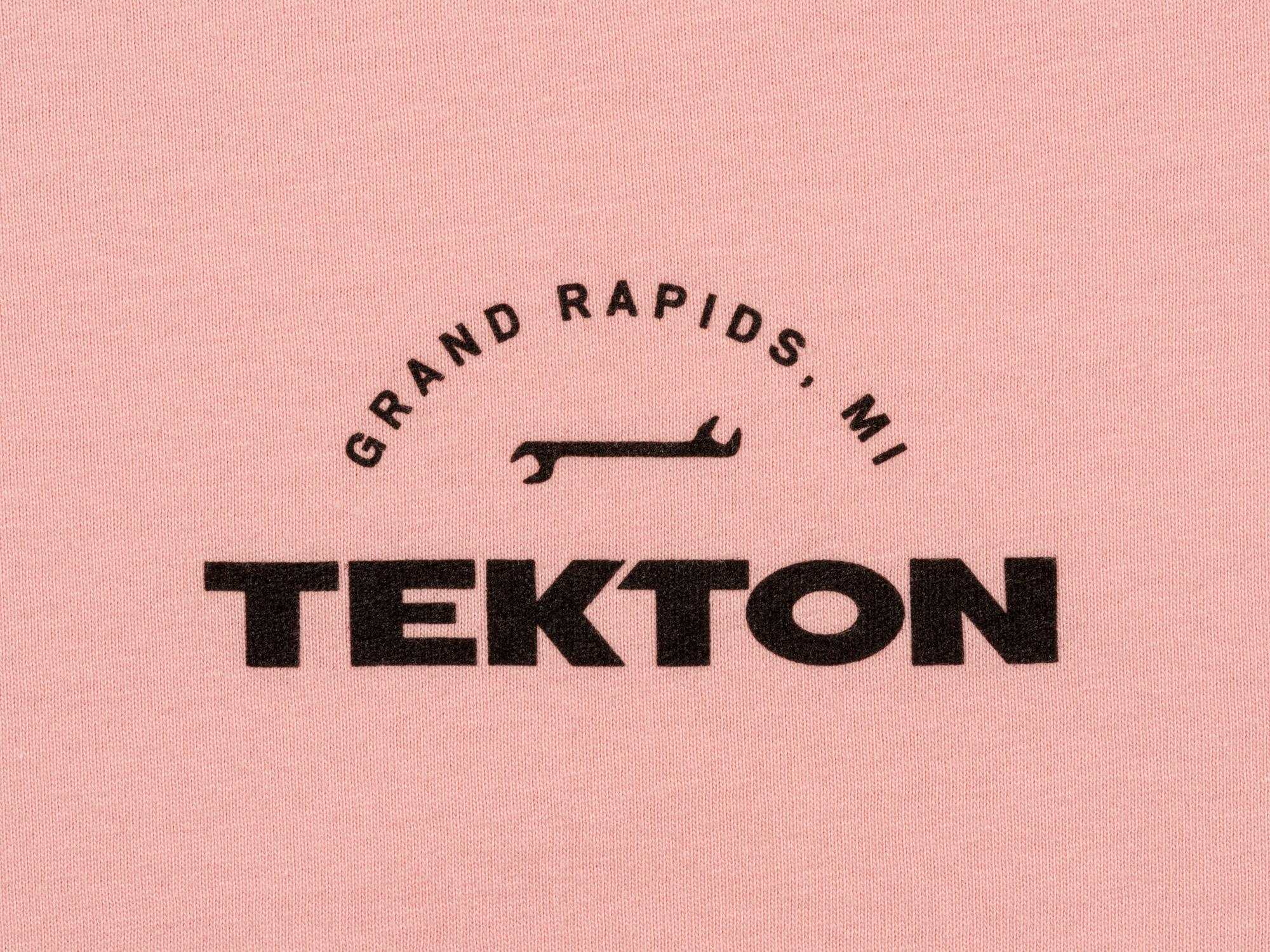 Closeup view of Tekton tee. Item #0