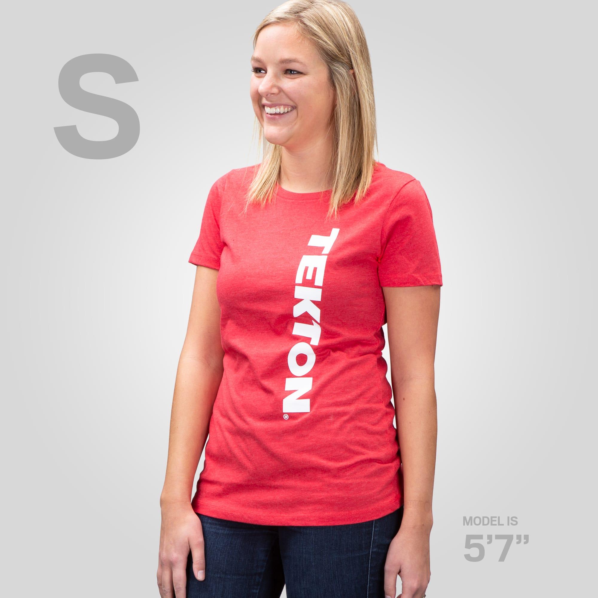 Front view of red Tekton tee. Item #APG32015
