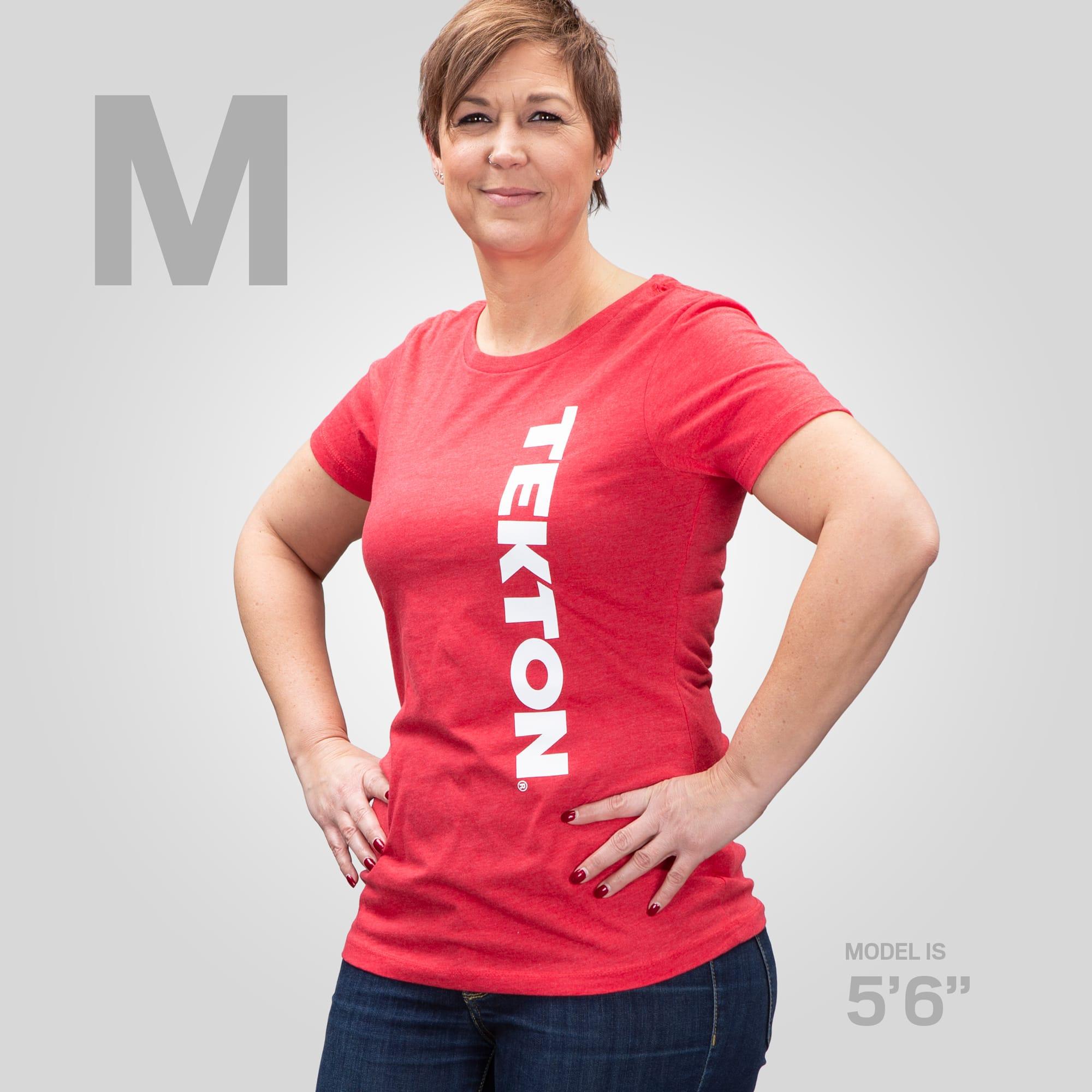 Front view of red Tekton tee. Item #APG32016
