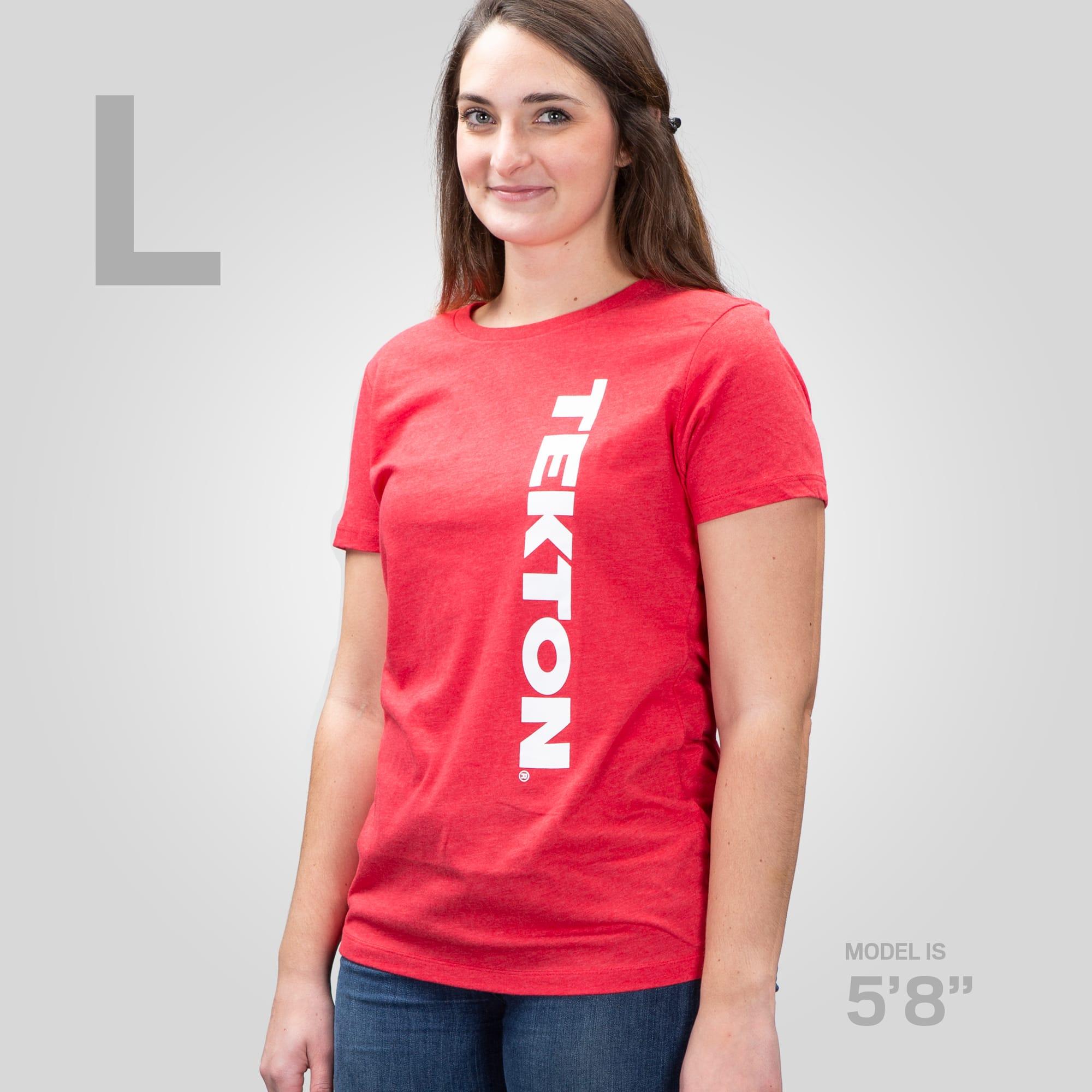 Front view of red Tekton tee. Item #APG32017