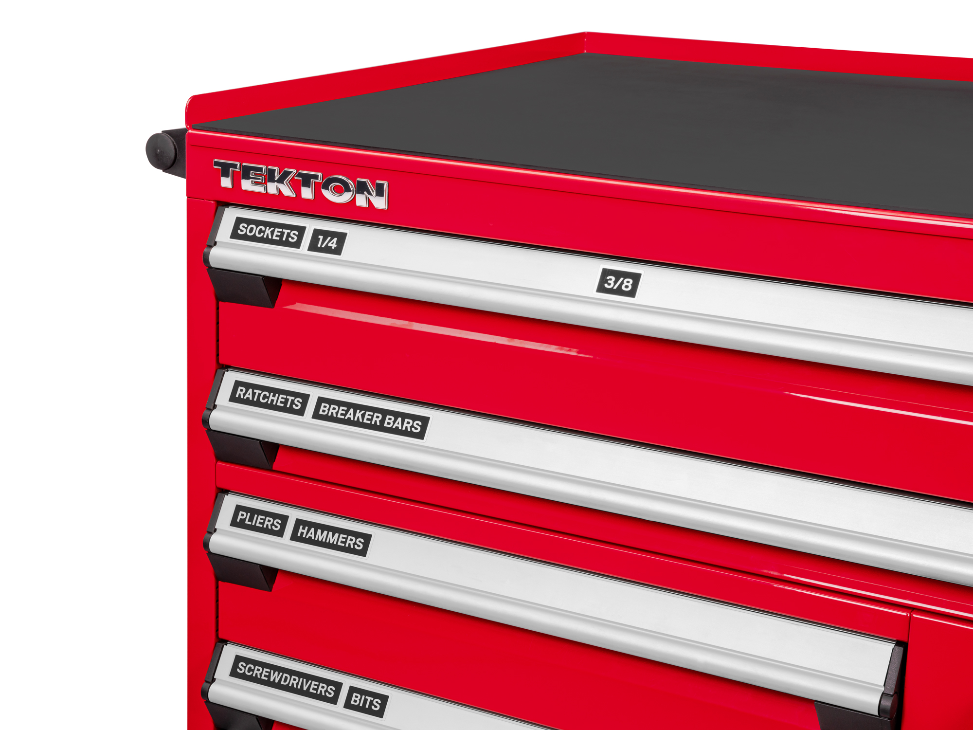 Tool Cabinet Drawer Label Set, Matte Black | TEKTON