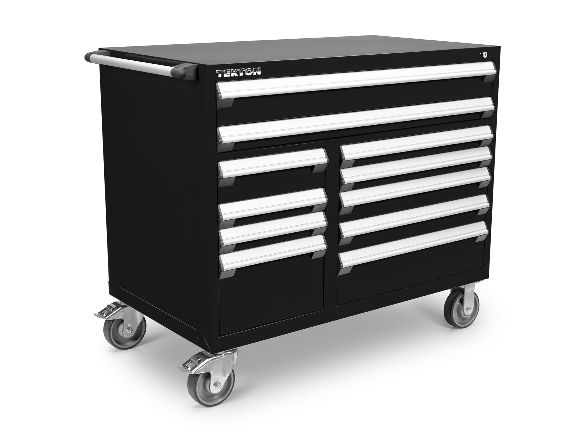 Our mid-sized rolling tool cabinet features 11-drawer, 40/60 split bank each with a 400 lb. weight capacity. Made in North America. 90-Day Trial. OCL43102.