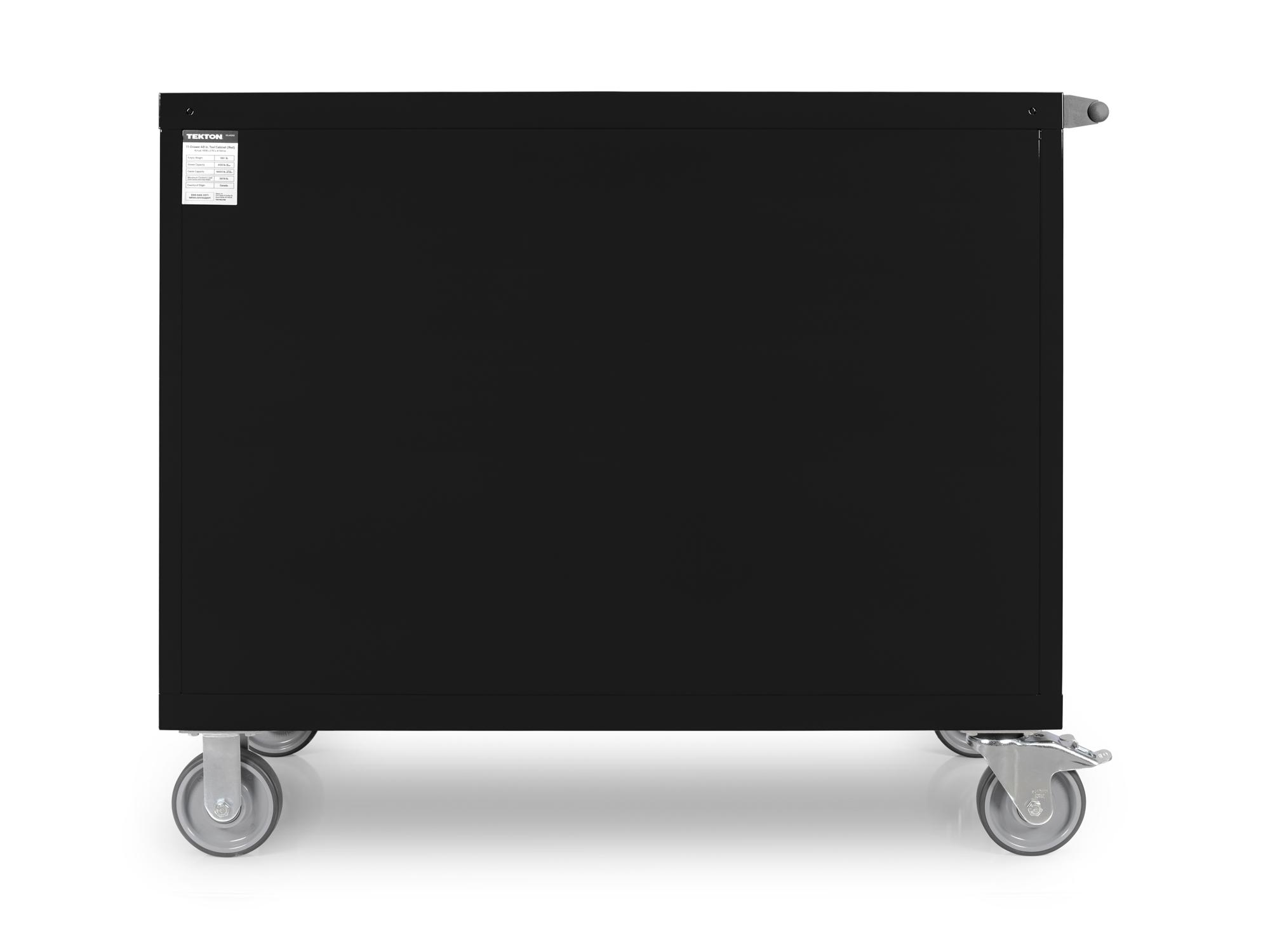 Back view of black Tekton tool cabinet. Item #OCL43102