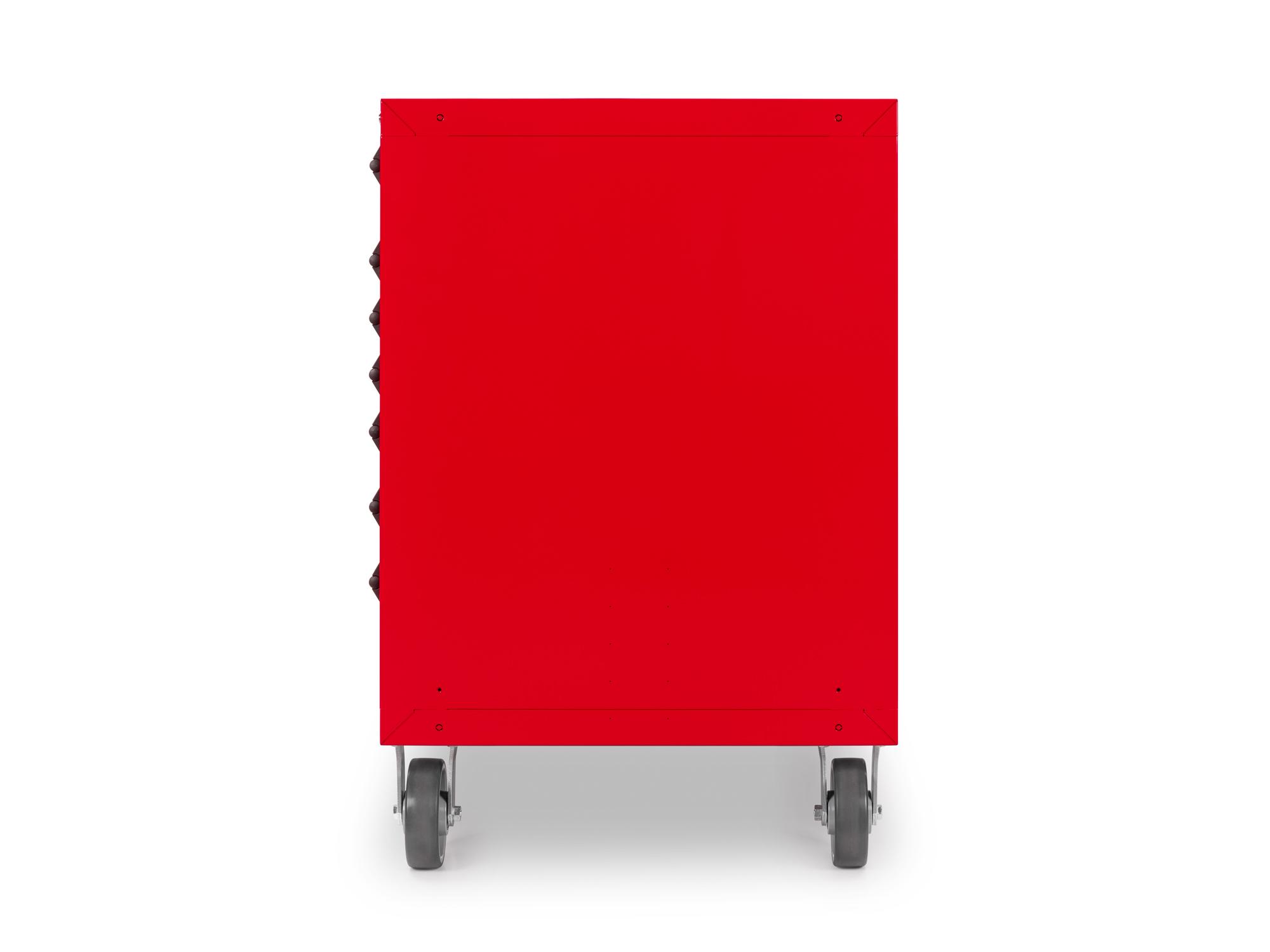 Second side view of red Tekton tool cabinet. Item #OCL43200