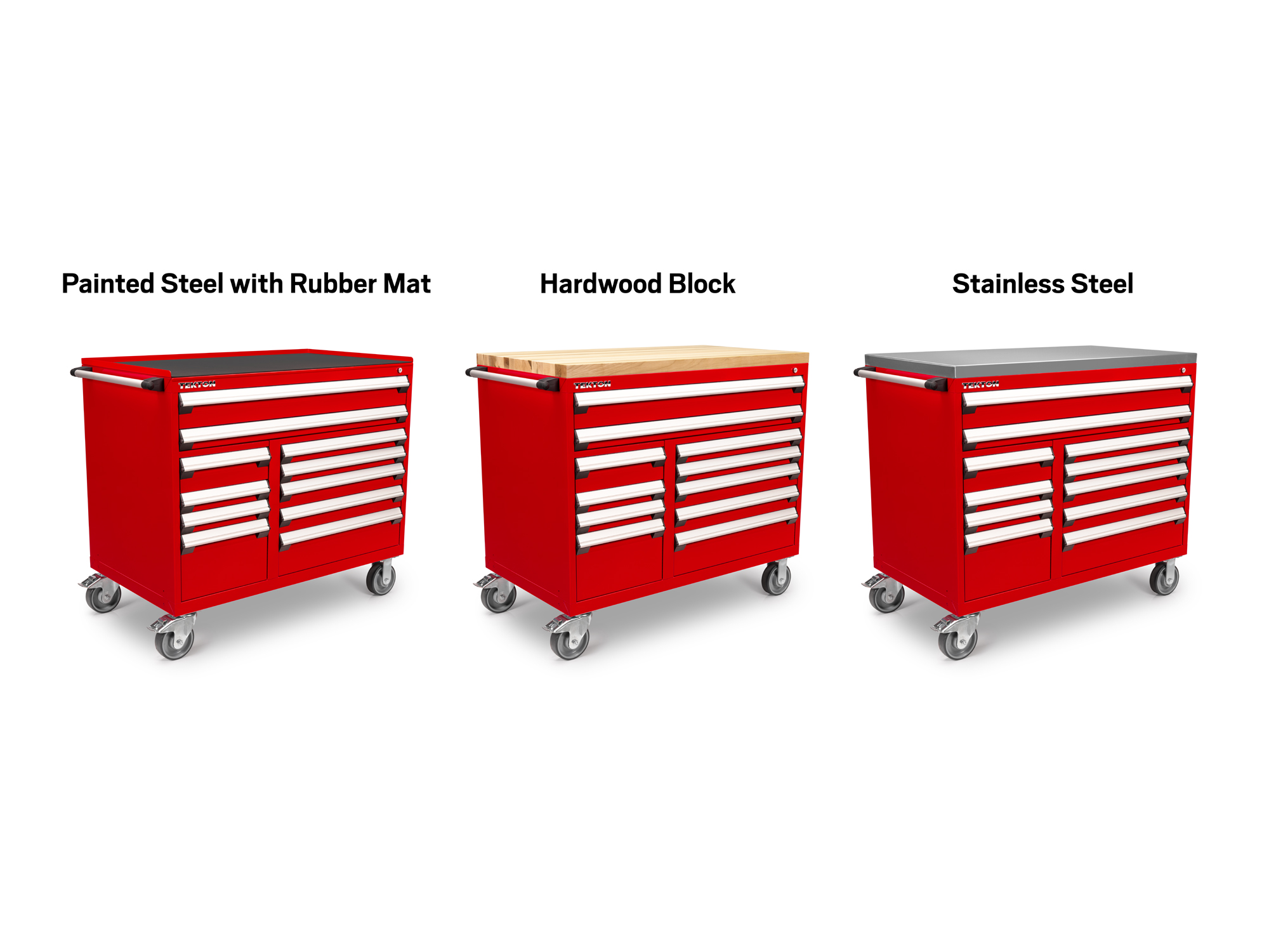 Red 11-Drawer 40/60 Split Bank Tool Cabinet (48 W x 27 D in.) | TEKTON