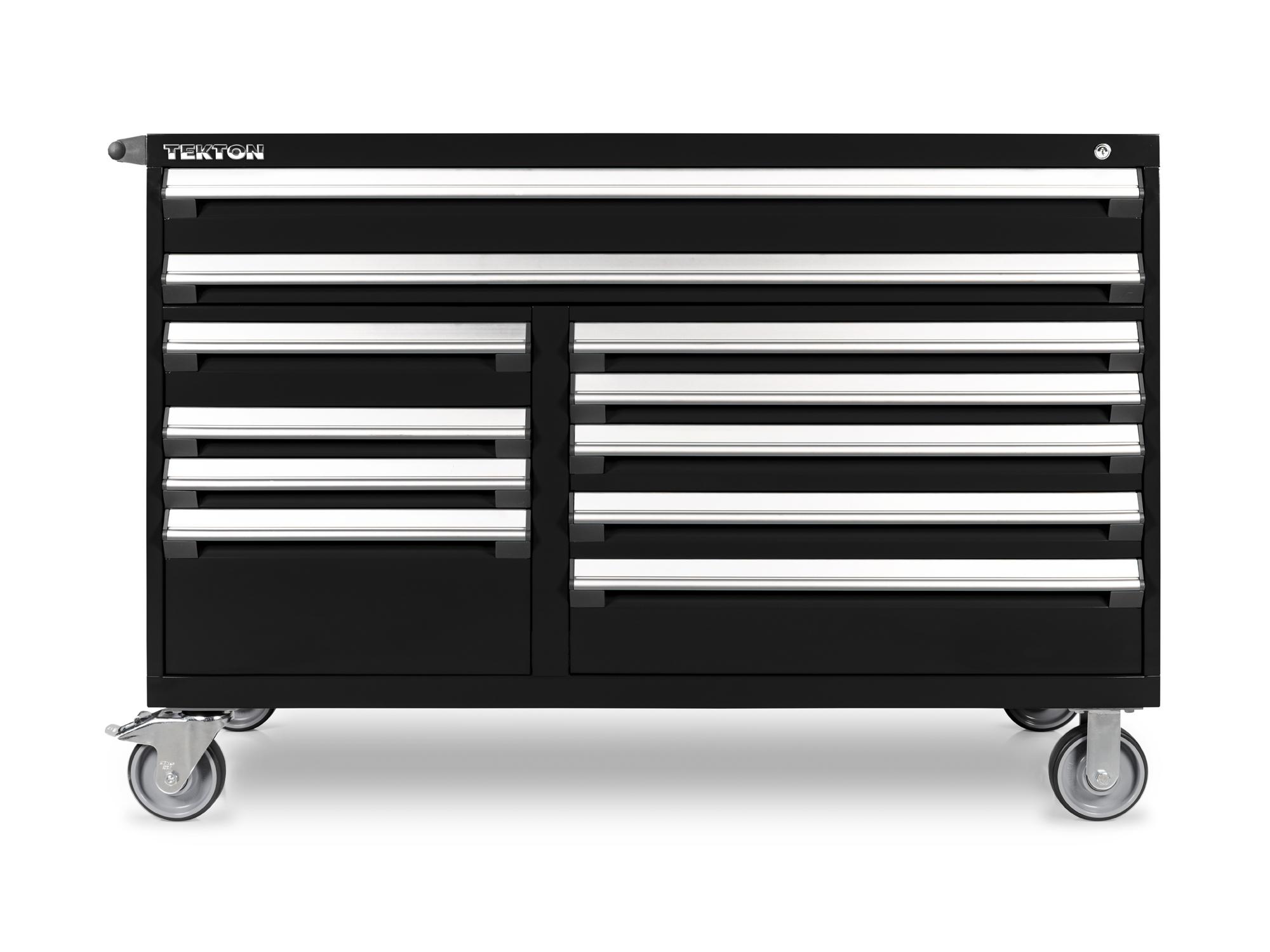 Front view of black Tekton tool cabinet. Item #OCL63102