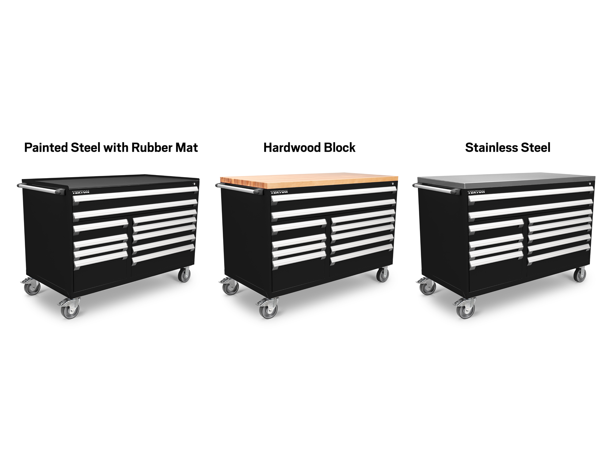 11-Drawer 40/60 Split Bank Cabinet, Black (60 W x 30 D in.) | TEKTON