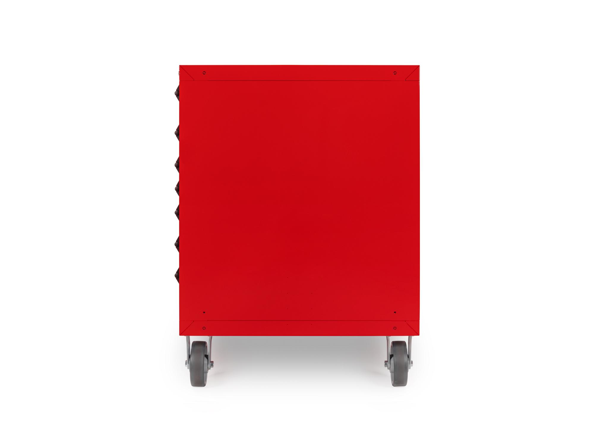 Second side view of red Tekton tool cabinet. Item #OCL64200