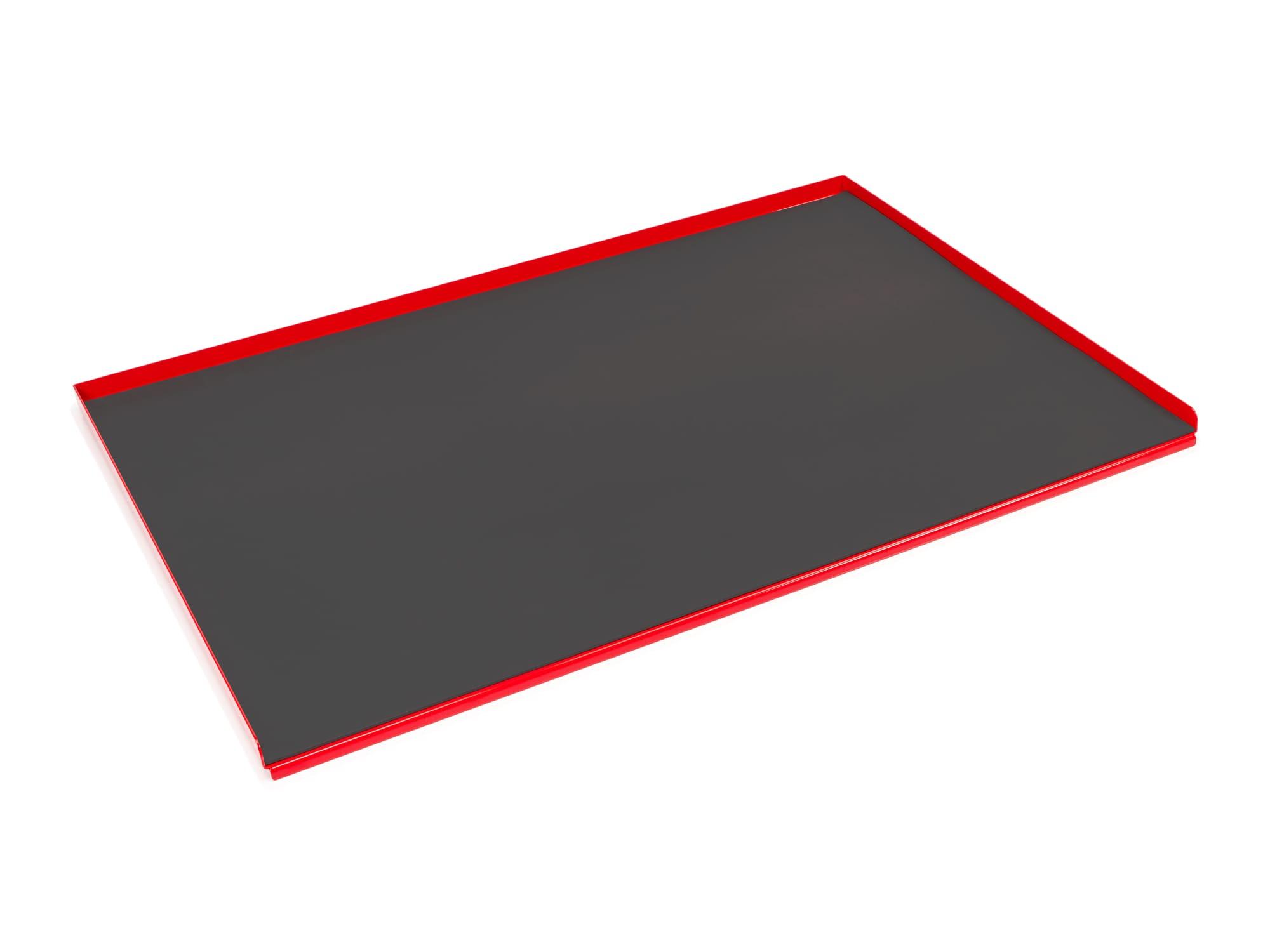 Front-right angle view of red Tekton tool cabinet. Item #OCT33120