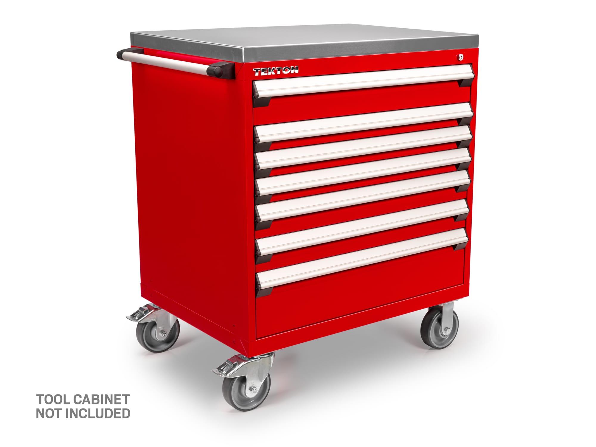 Tekton tool only tool cabinet top shown on a tool cabinet. Cabinet not included. Item #OCT33700