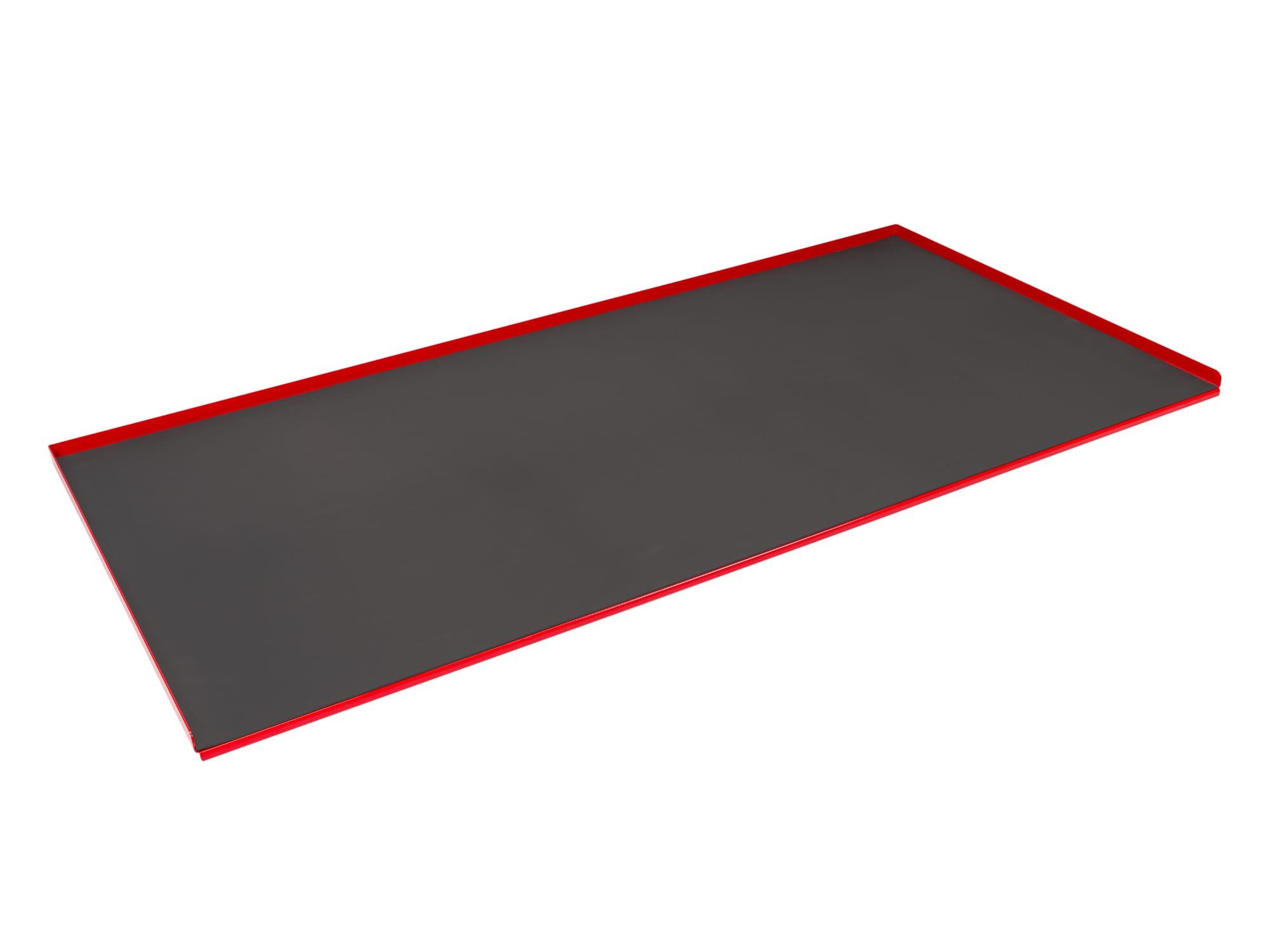 Front-right angle view of red Tekton tool cabinet. Item #OCT64120