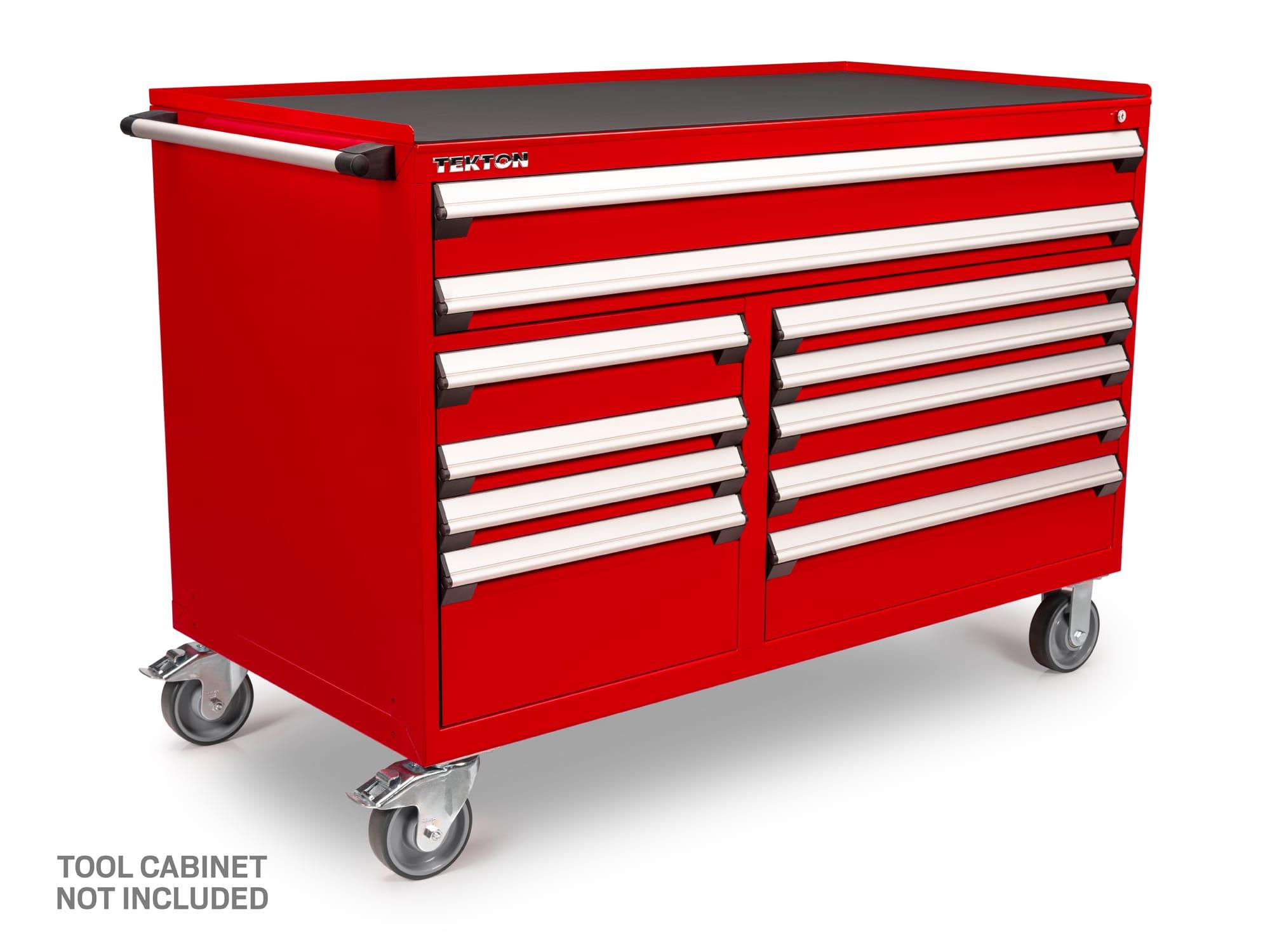 Tekton red tool only tool cabinet top shown on a tool cabinet. Cabinet not included. Item #OCT64120
