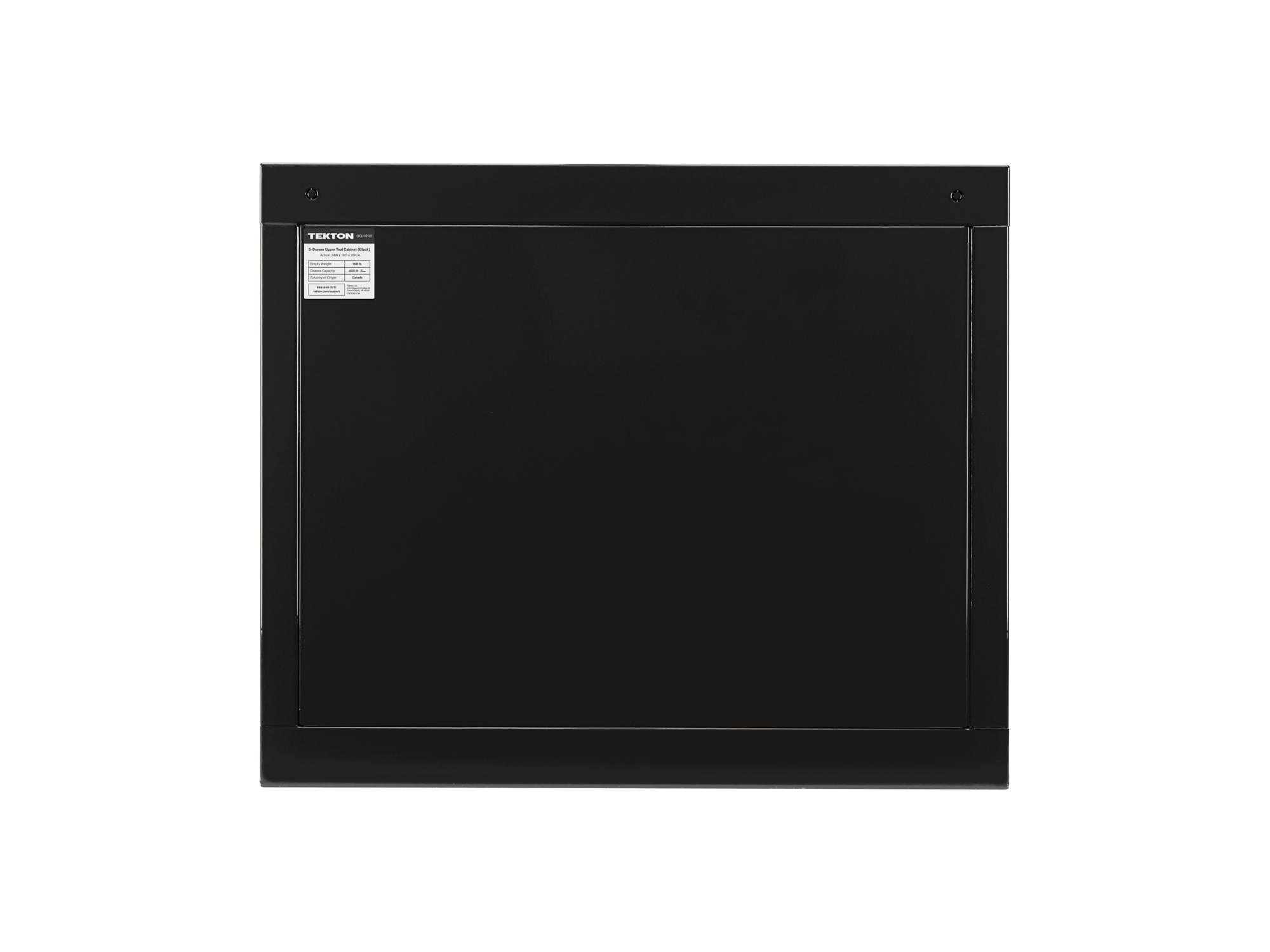 Back view of black Tekton tool cabinet. Item #OCU10101