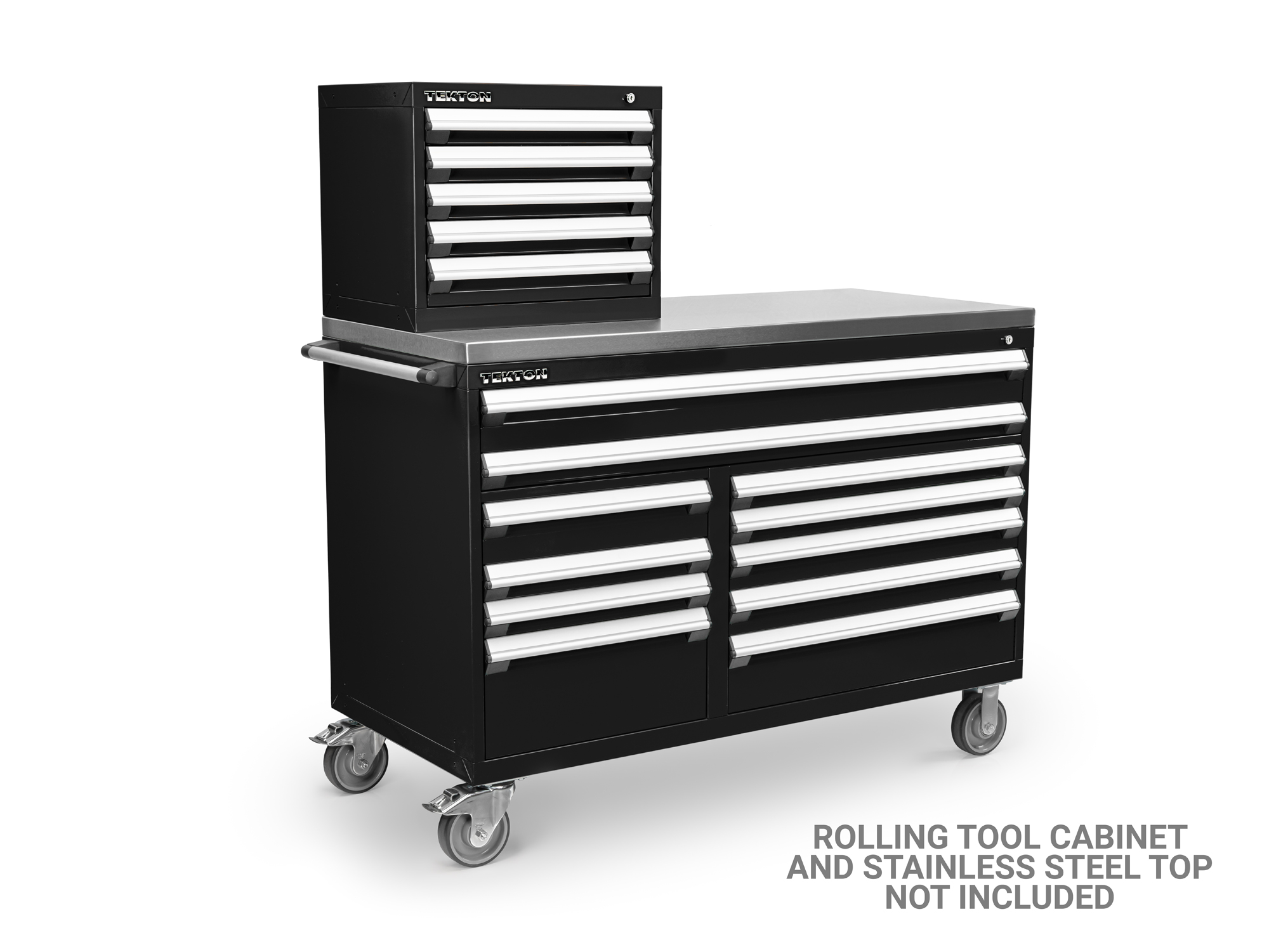 Upper tool cabinets feature five full-extension drawers, each with a 400 lb. weight capacity. Made in Canada. OCU10101.