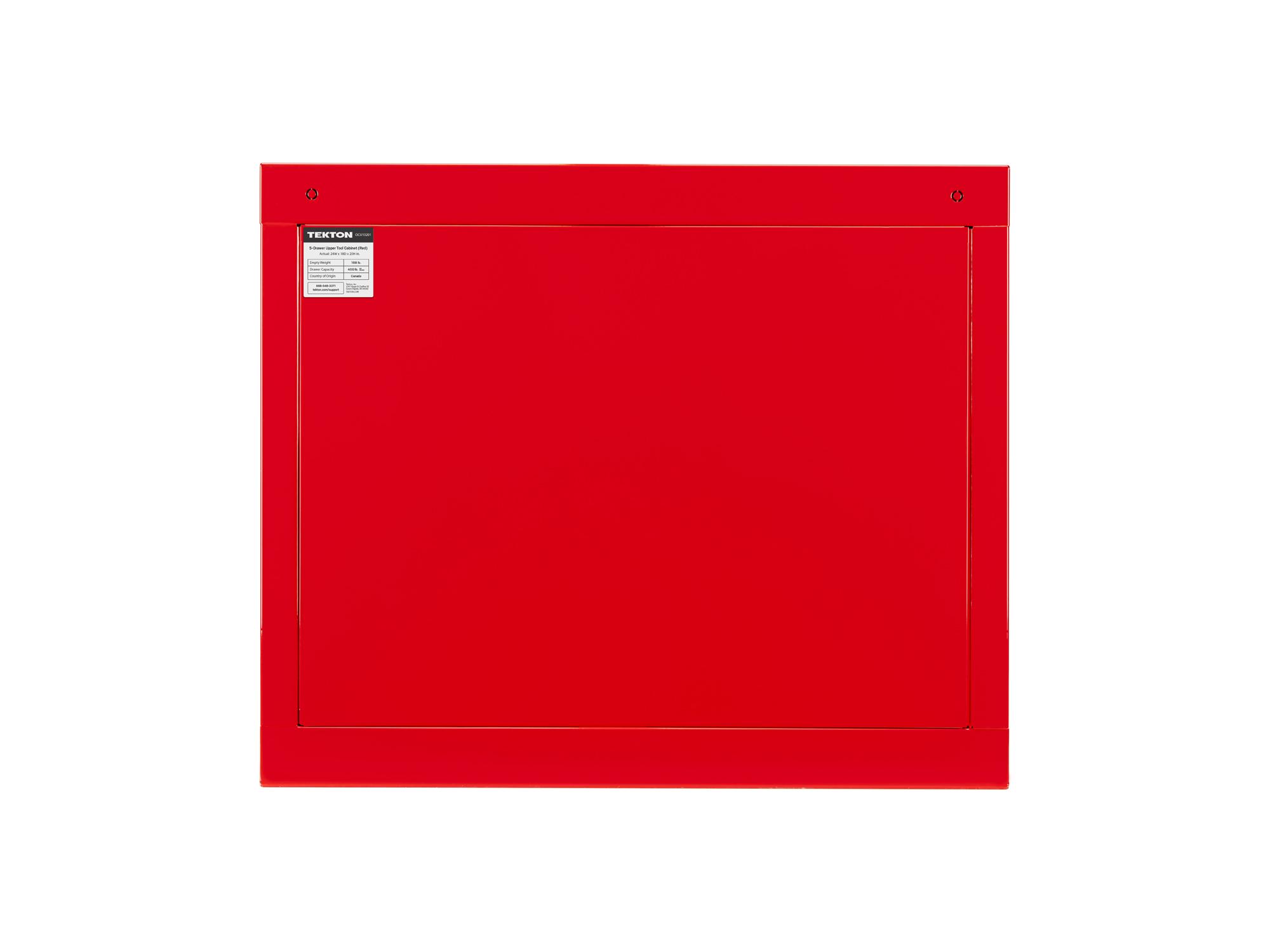 Back view of red Tekton tool cabinet. Item #OCU10201