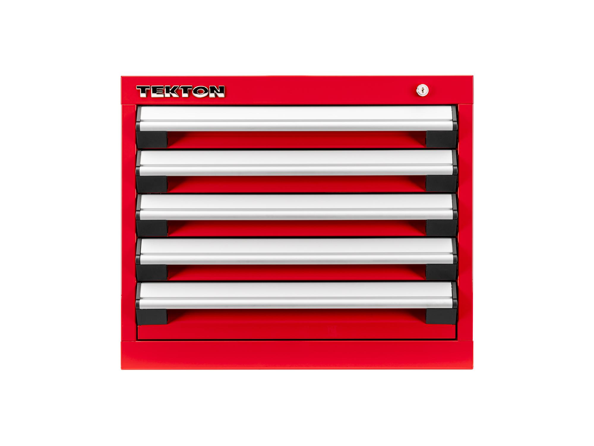 Front view of red Tekton tool cabinet. Item #OCU10201
