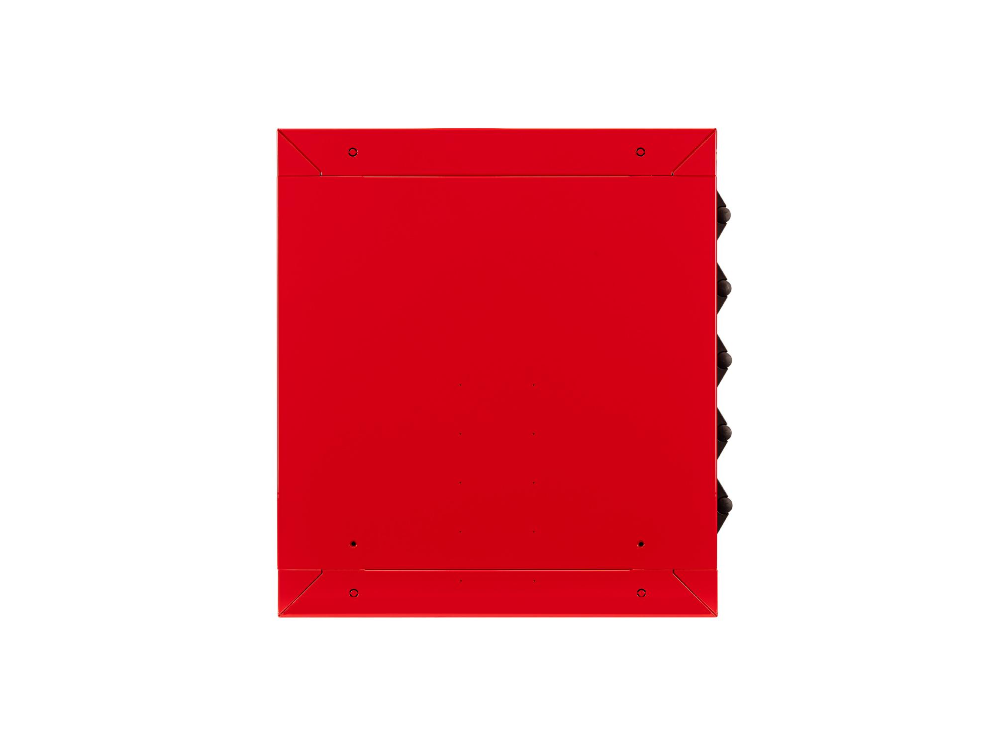 Side view of red Tekton tool cabinet. Item #OCU10201
