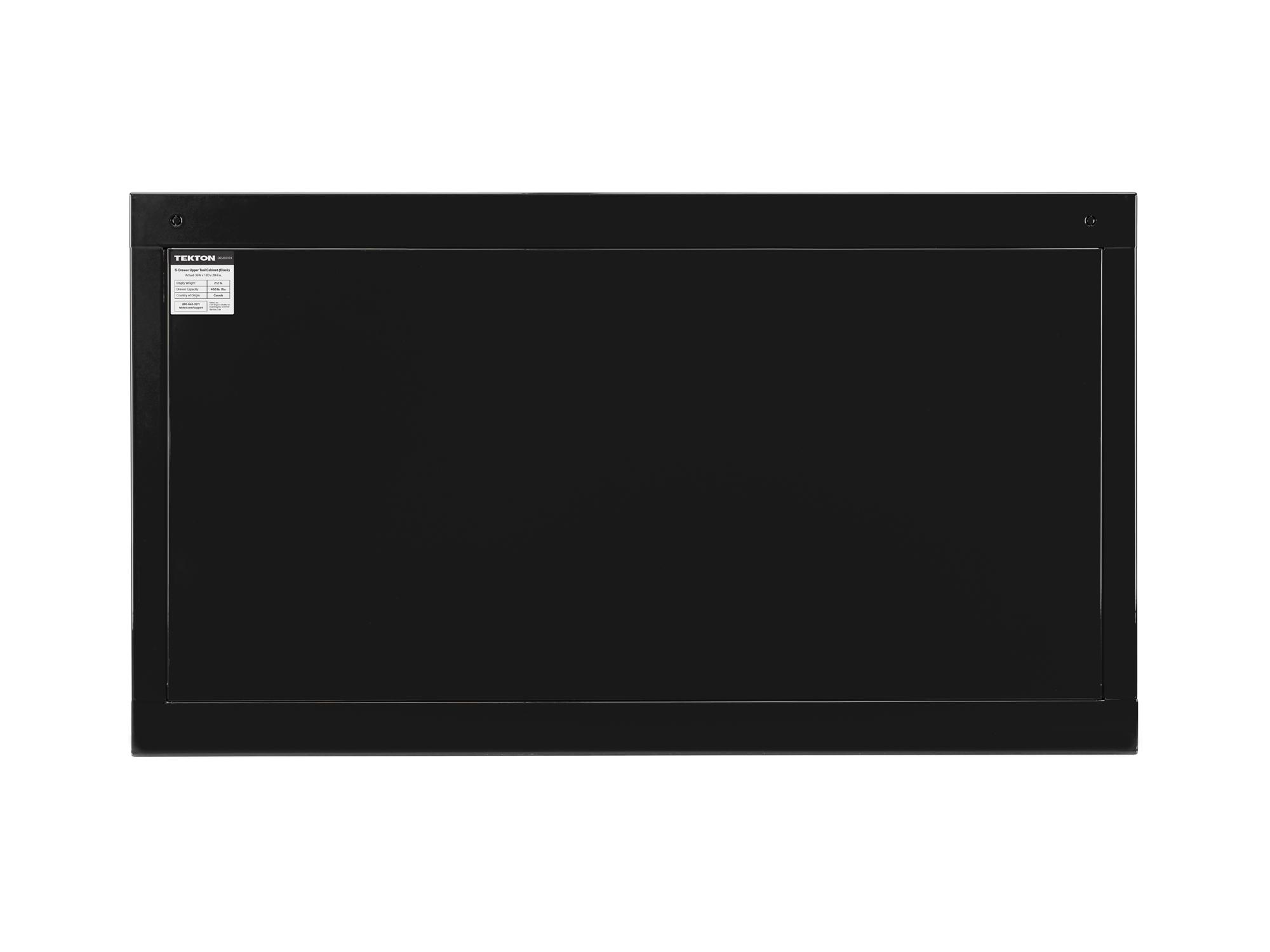 Back view of black Tekton tool cabinet. Item #OCU30101