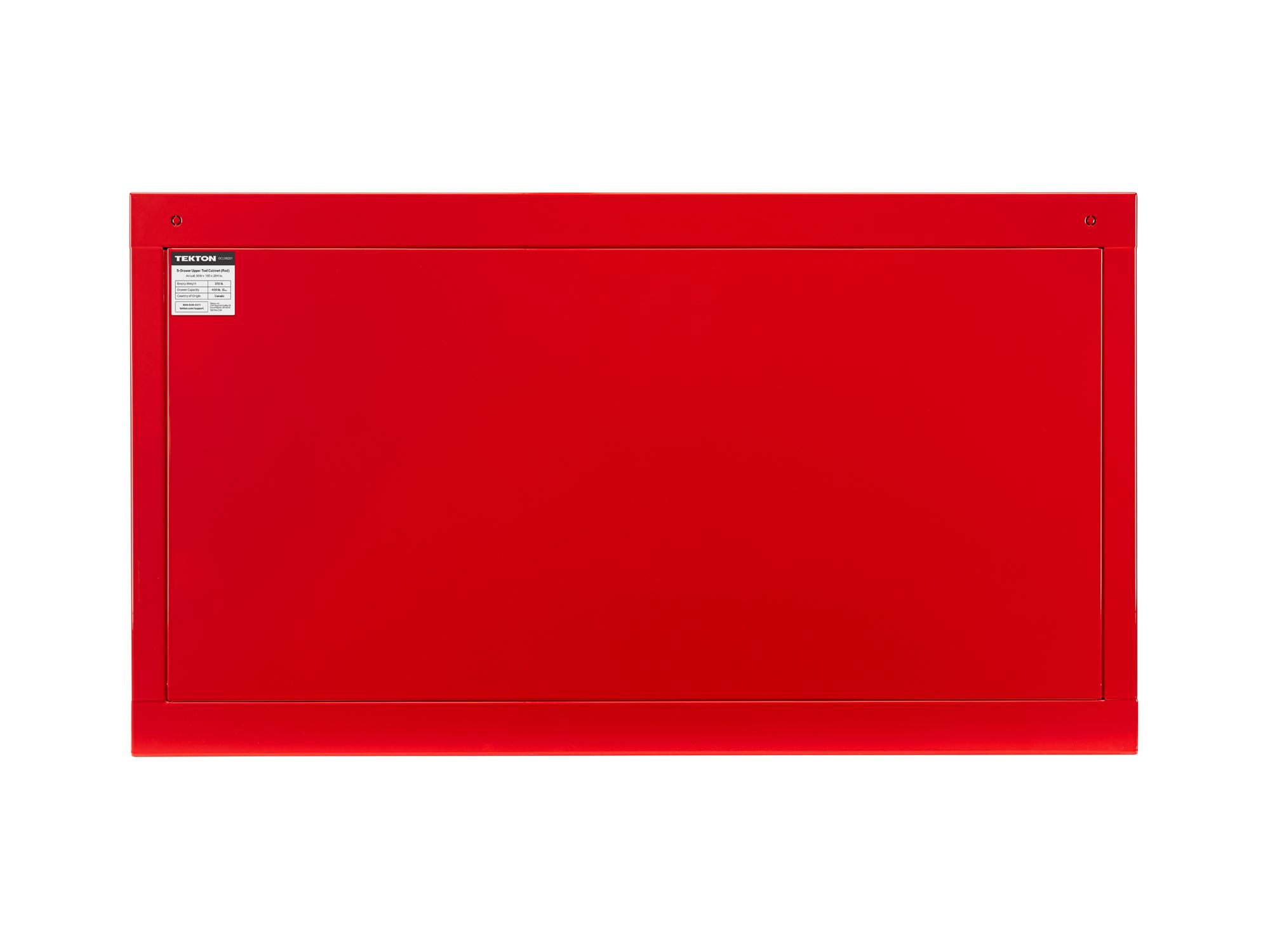 Back view of red Tekton tool cabinet. Item #OCU30201