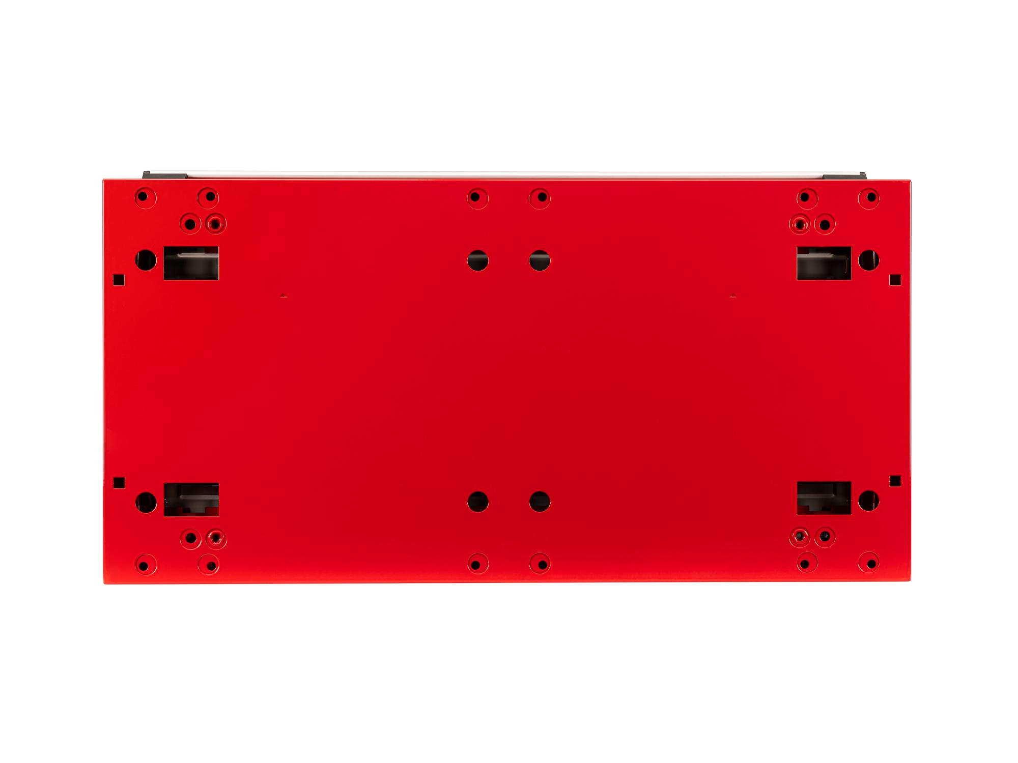 Bottom view of red Tekton tool cabinet. Item #OCU30201