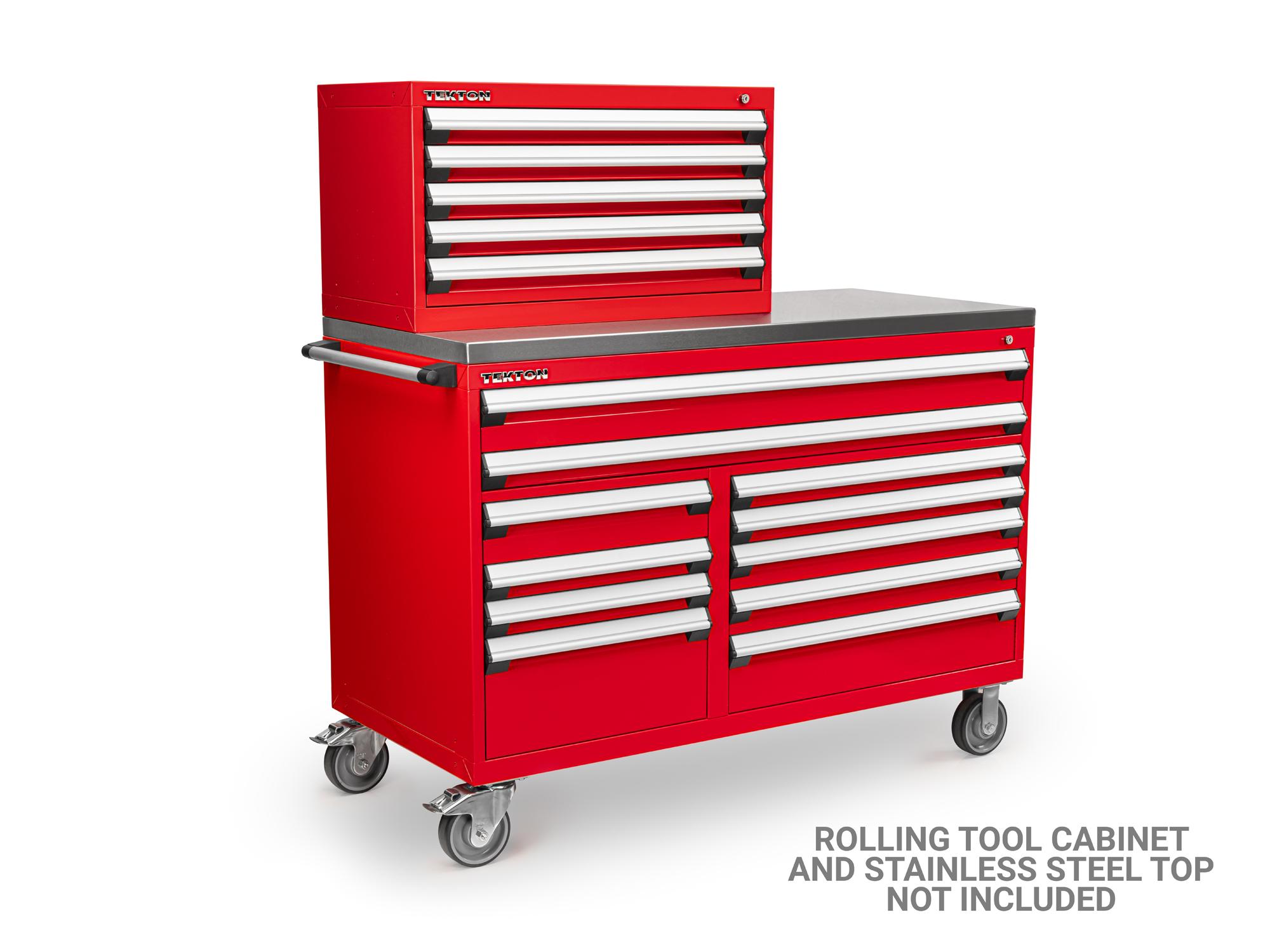 Example shown of Tekton red tool onlytool cabinet. Item #OCU30201