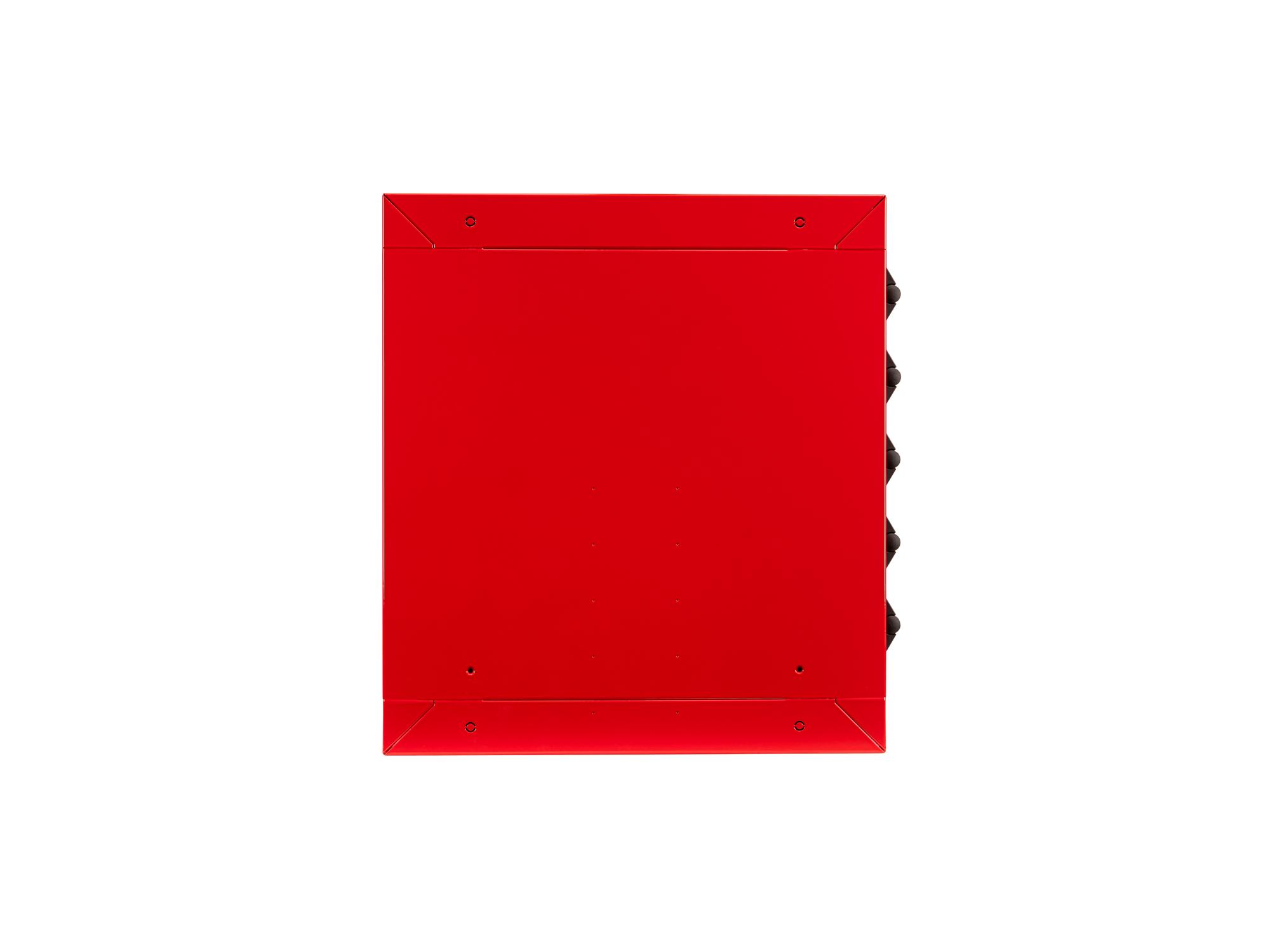 Side view of red Tekton tool cabinet. Item #OCU30201