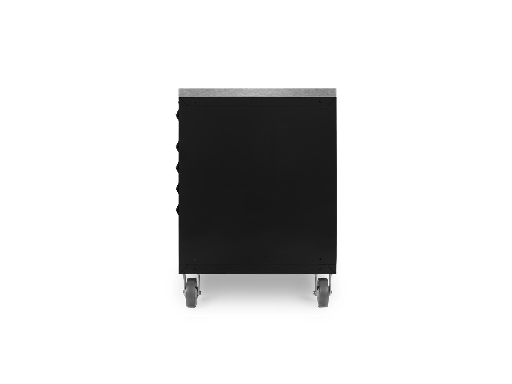 Side view of Tekton black cabinet tool cabinet set. Item #OCC84401