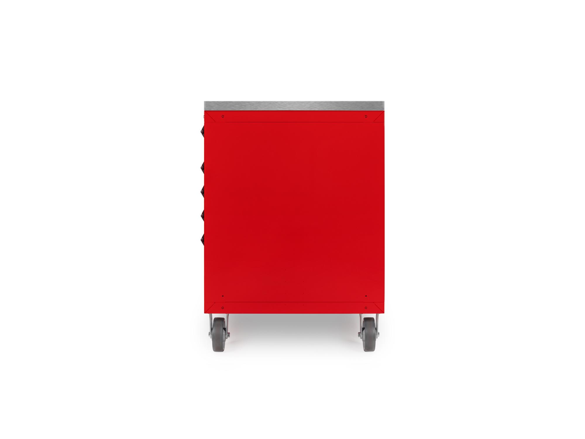 Side view of Tekton red cabinet tool cabinet set. Item #OCC84402