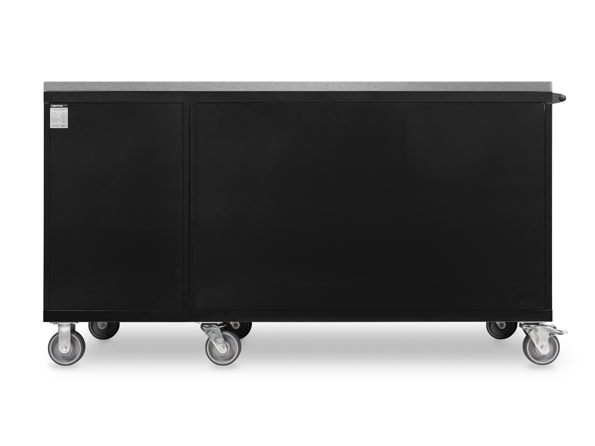 Back view of Tekton black cabinet tool cabinet set. Item #OCC84403