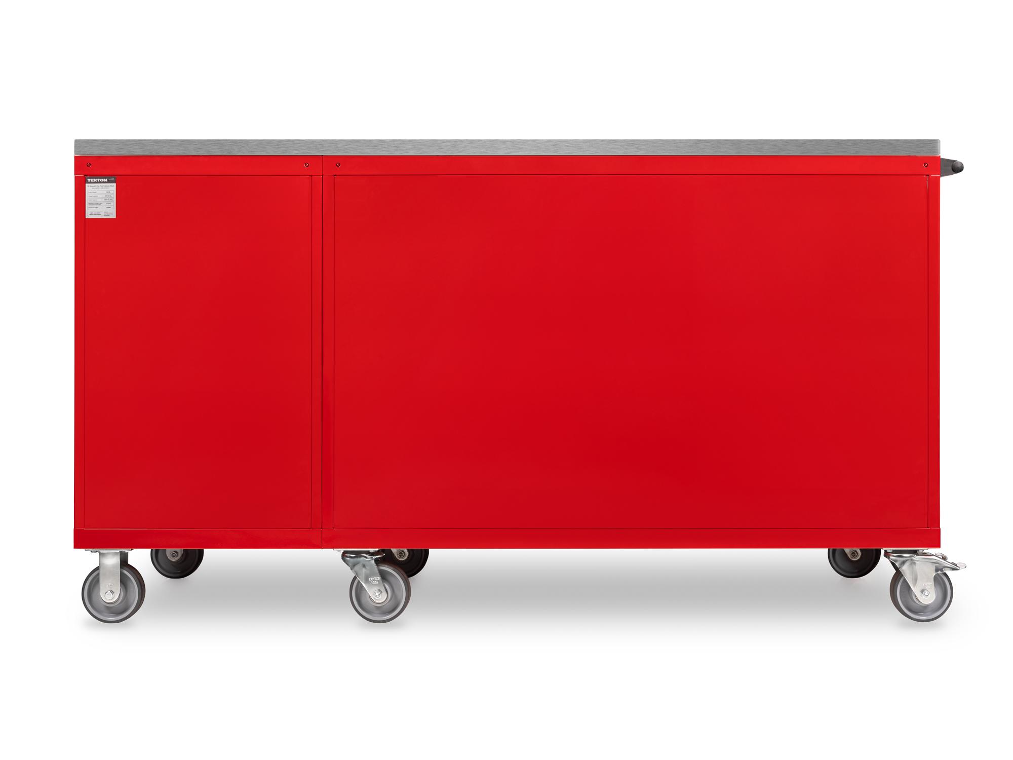 Back view of Tekton red cabinet tool cabinet set. Item #OCC84404