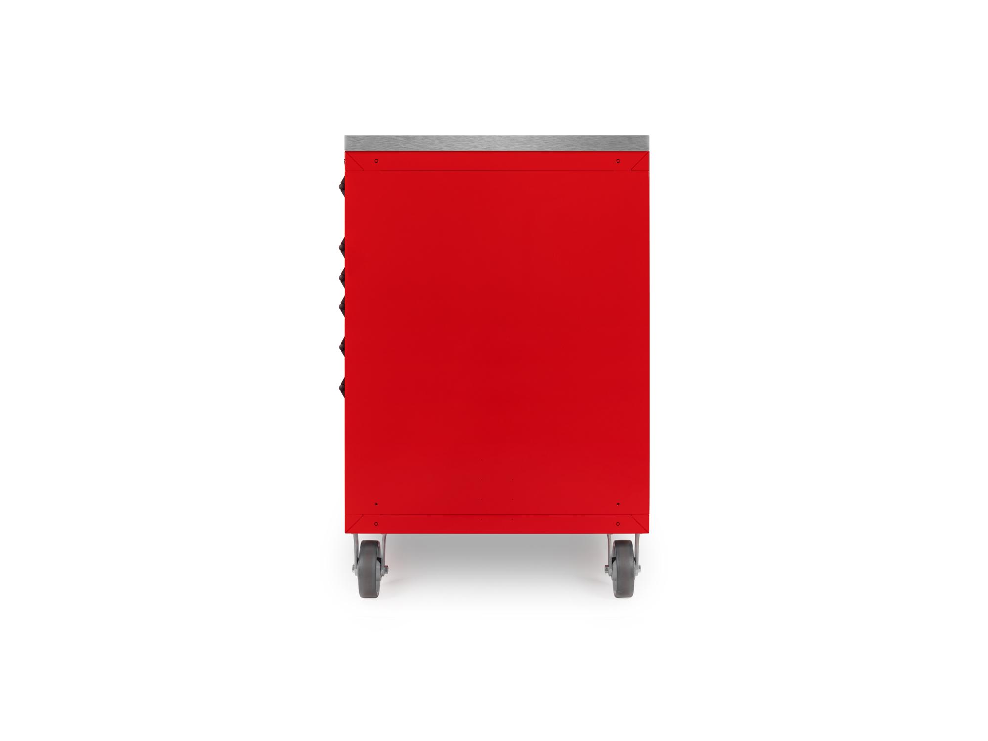 Side view of Tekton red cabinet tool cabinet set. Item #OCC84404
