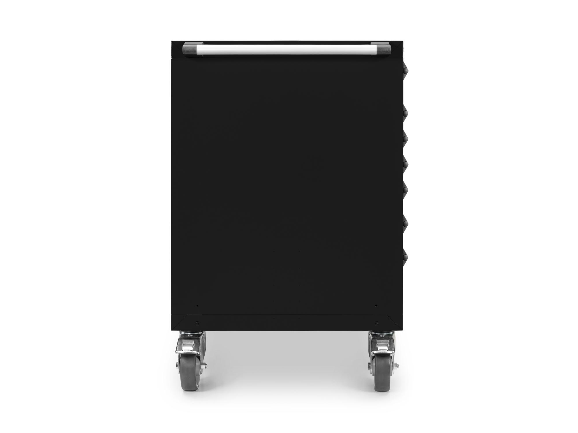 Side view of black Tekton tool cabinet. Item #OCL33100