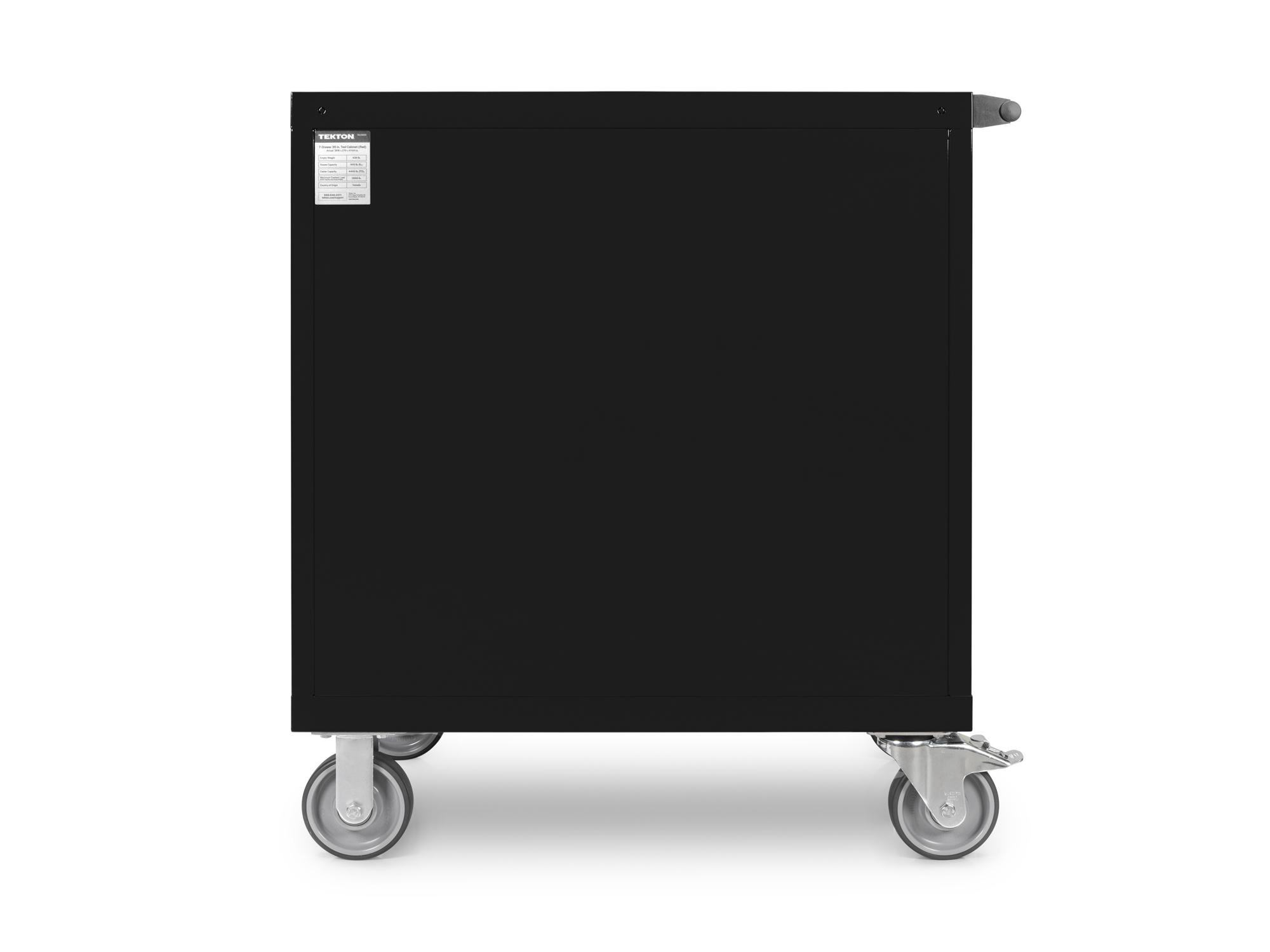 Back view of black Tekton tool cabinet. Item #OCL33100
