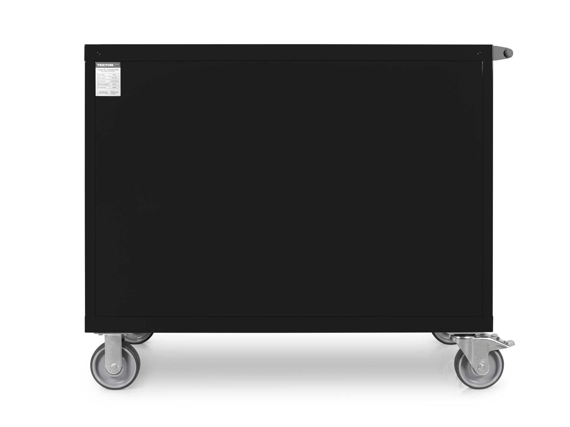 Back view of black Tekton tool cabinet. Item #OCL43100