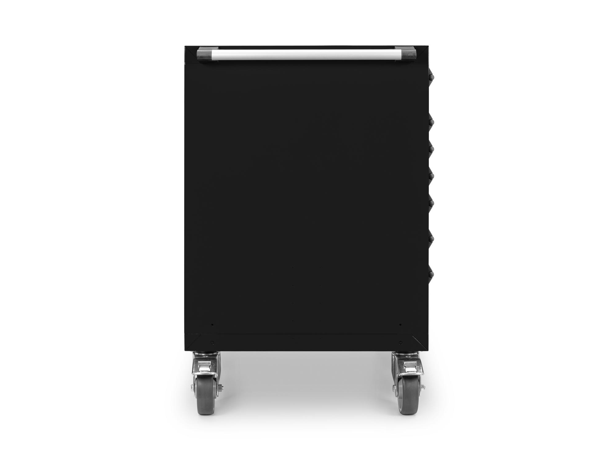 Side view of black Tekton tool cabinet. Item #OCL43100