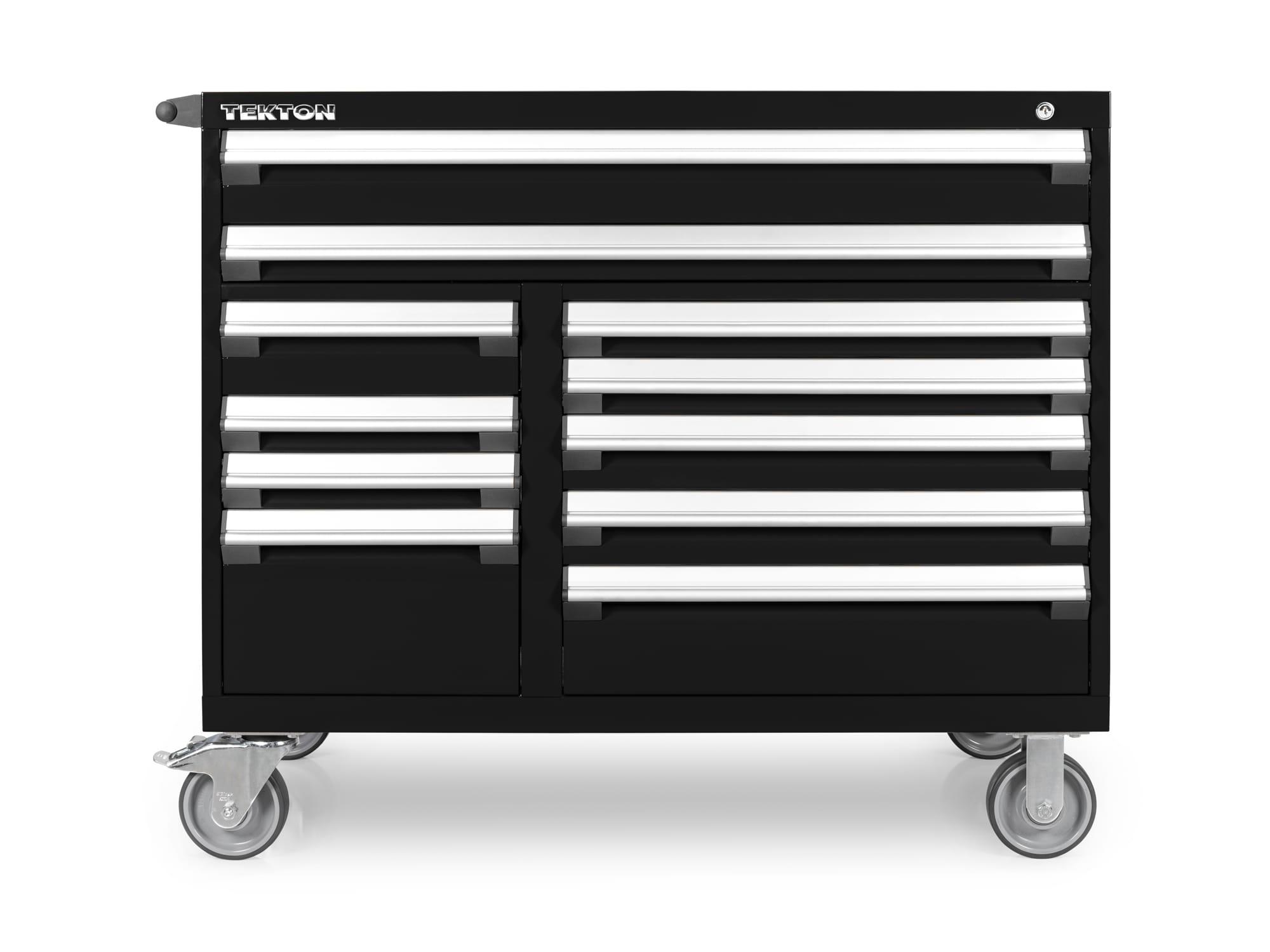 Front view of black Tekton tool cabinet. Item #OCL43102