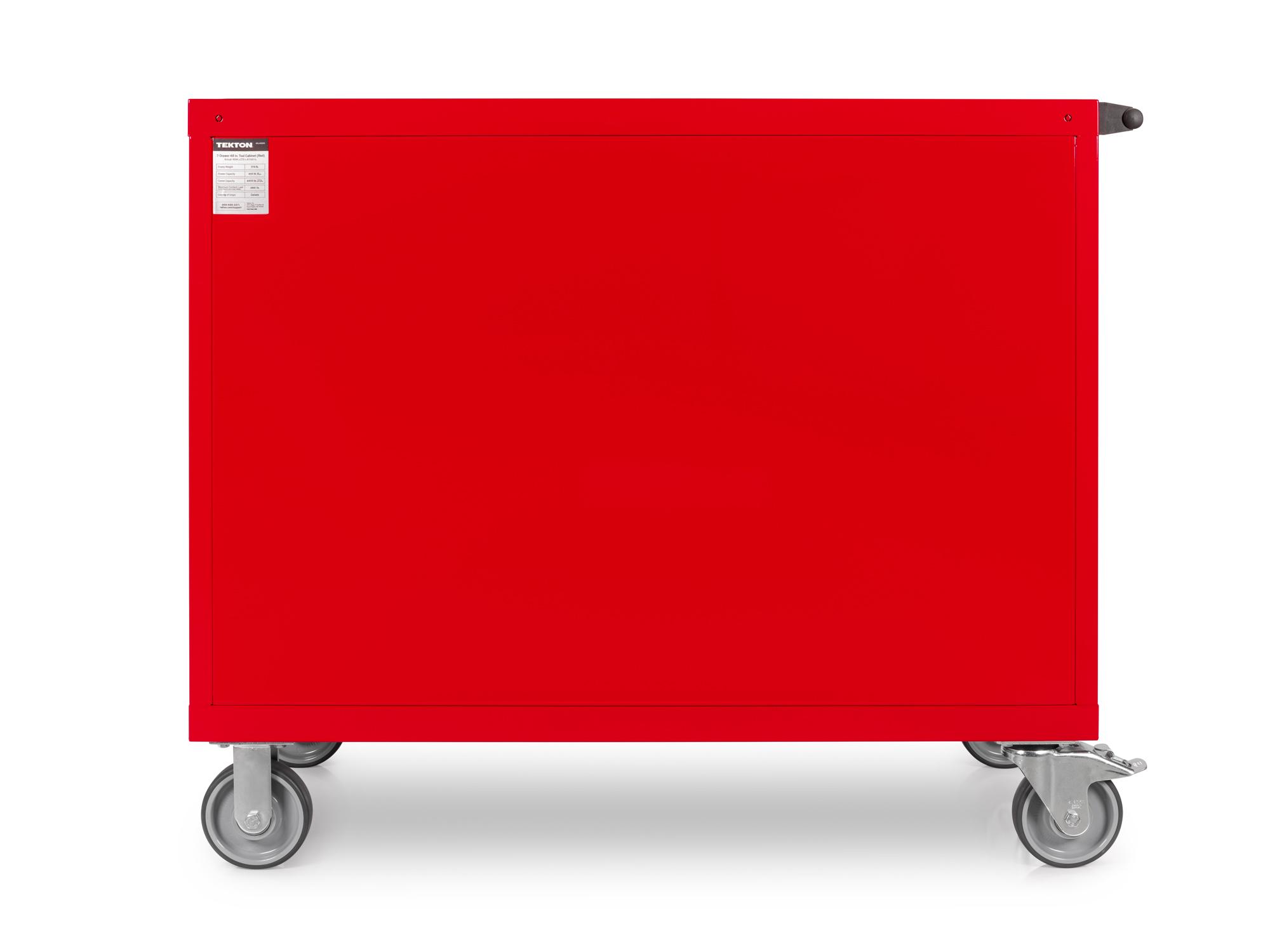 Back view of red Tekton tool cabinet. Item #OCL43200
