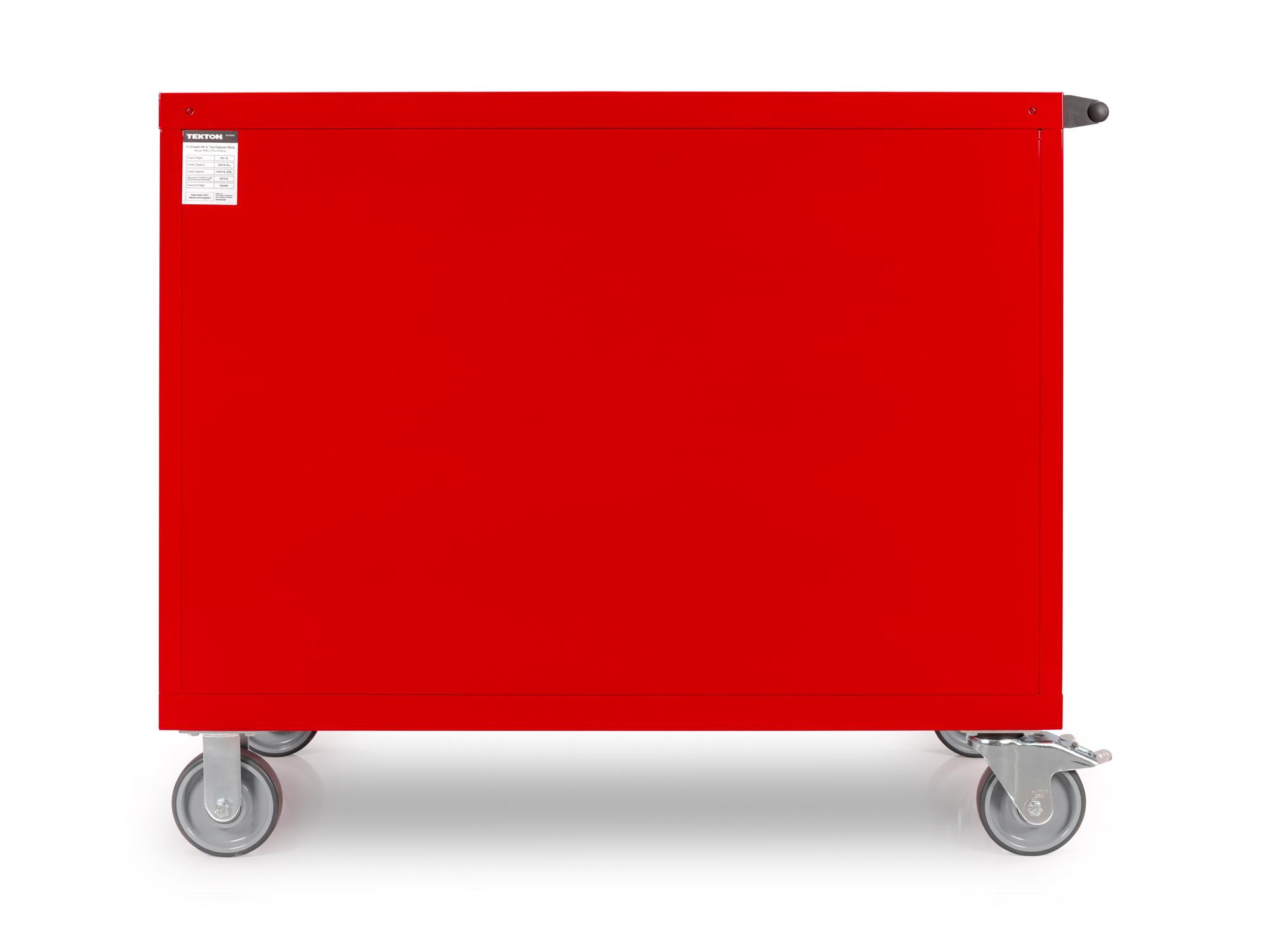 Back view of red Tekton tool cabinet. Item #OCL43202