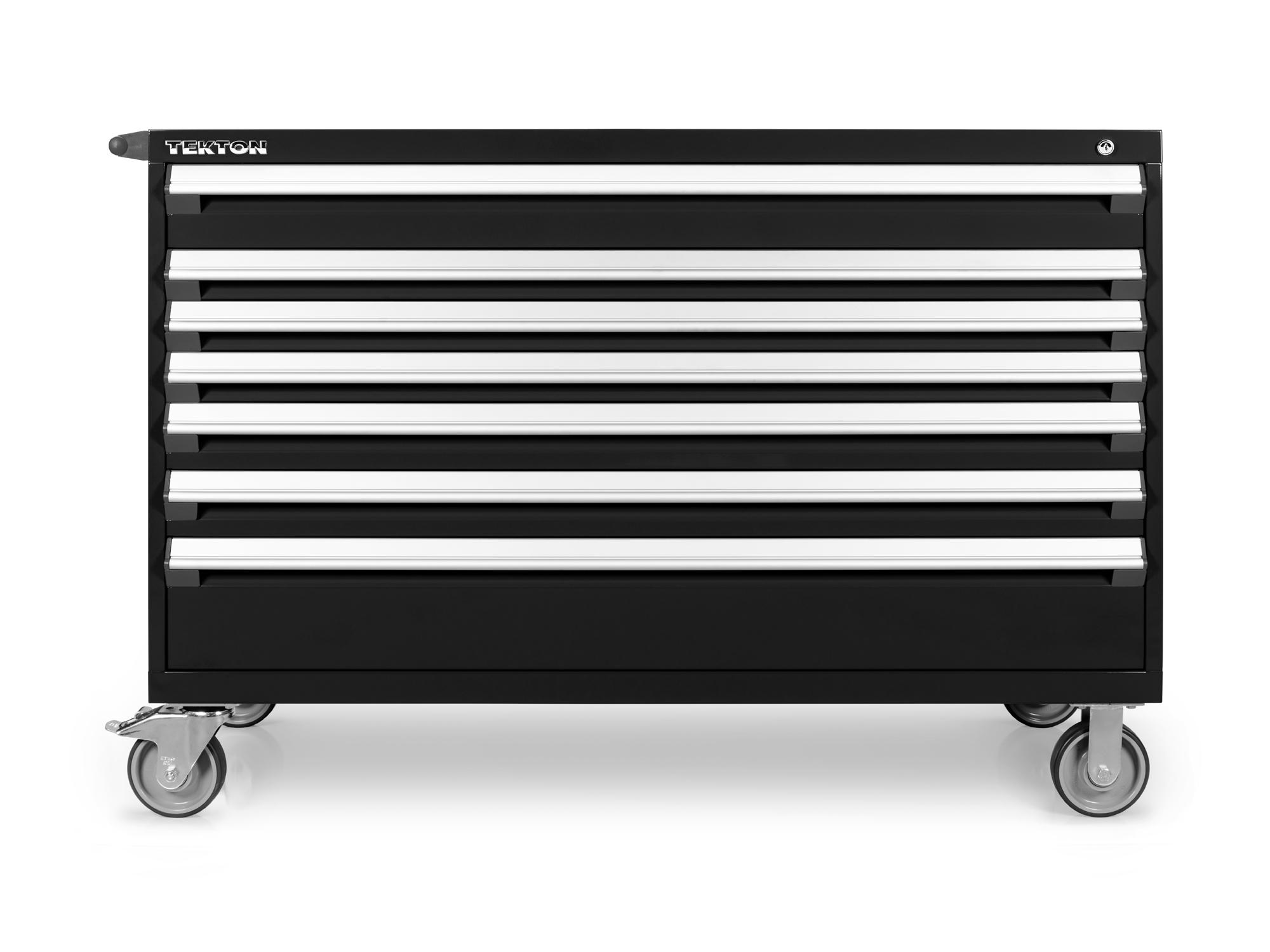 Front view of black Tekton tool cabinet. Item #OCL63100