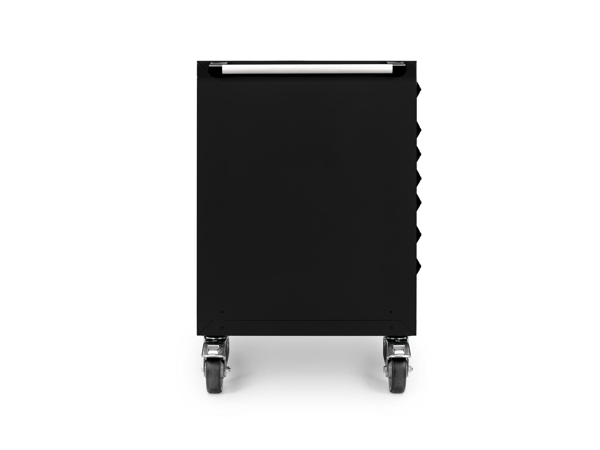 Side view of black Tekton tool cabinet. Item #OCL63100