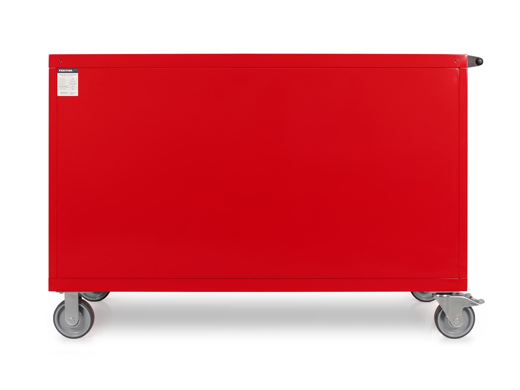 Back view of red Tekton tool cabinet. Item #OCL63200