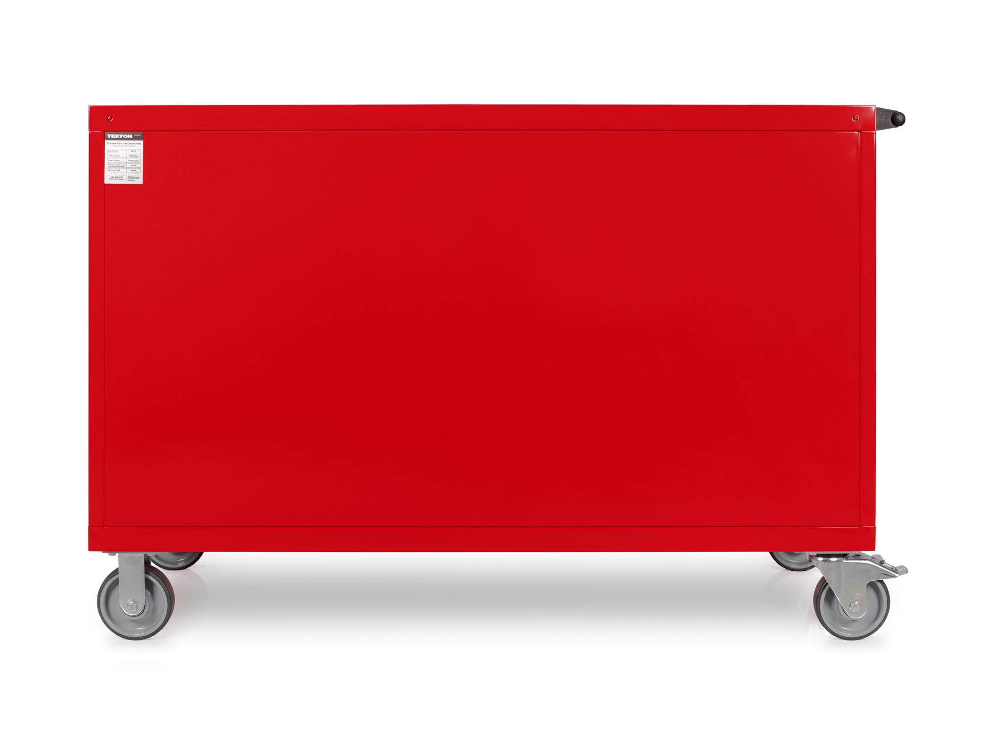 Back view of red Tekton tool cabinet. Item #OCL63202