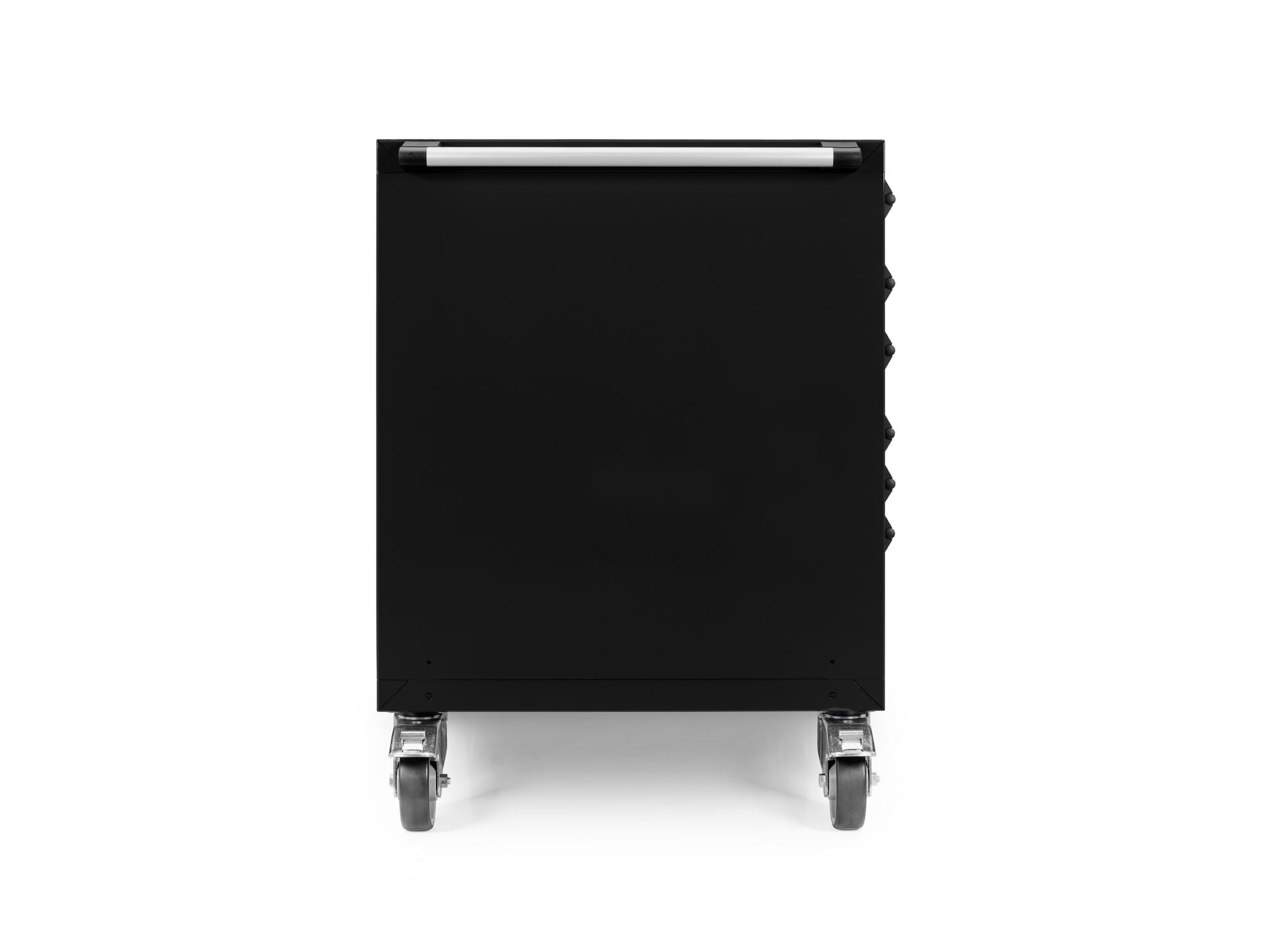 Side view of black Tekton tool cabinet. Item #OCL64100